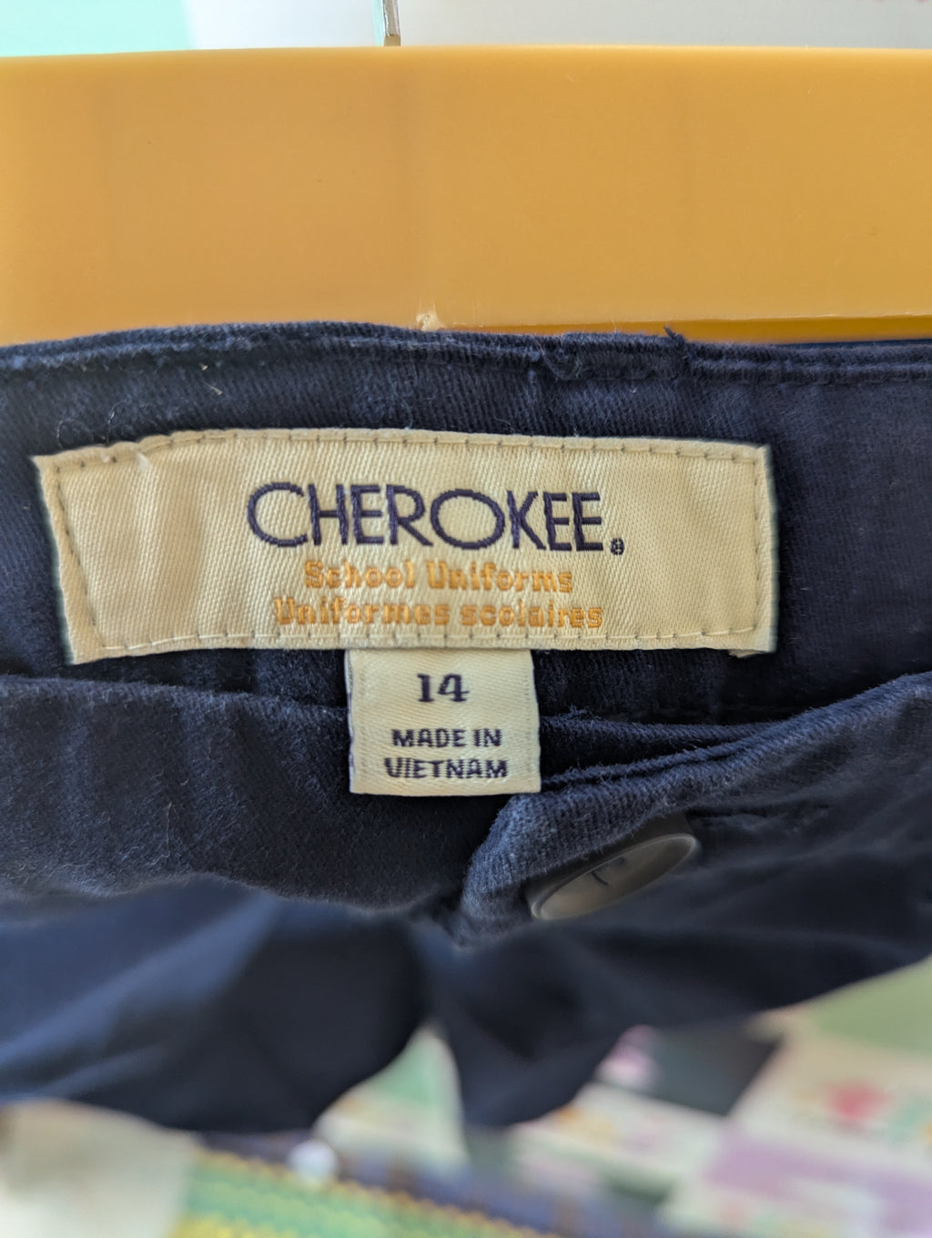 Cherokee Boys Navy Blue School Uniform Chino Shorts - Size 14 Estimated Age 12-14 Years AB2