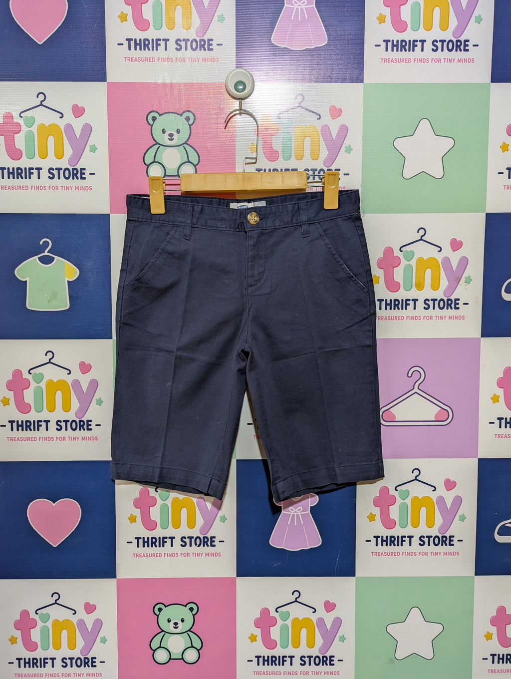 Old Navy Boys Navy Blue Regular Standard Chino Shorts - Size 14 Estimated Age 13-14 Years AB2