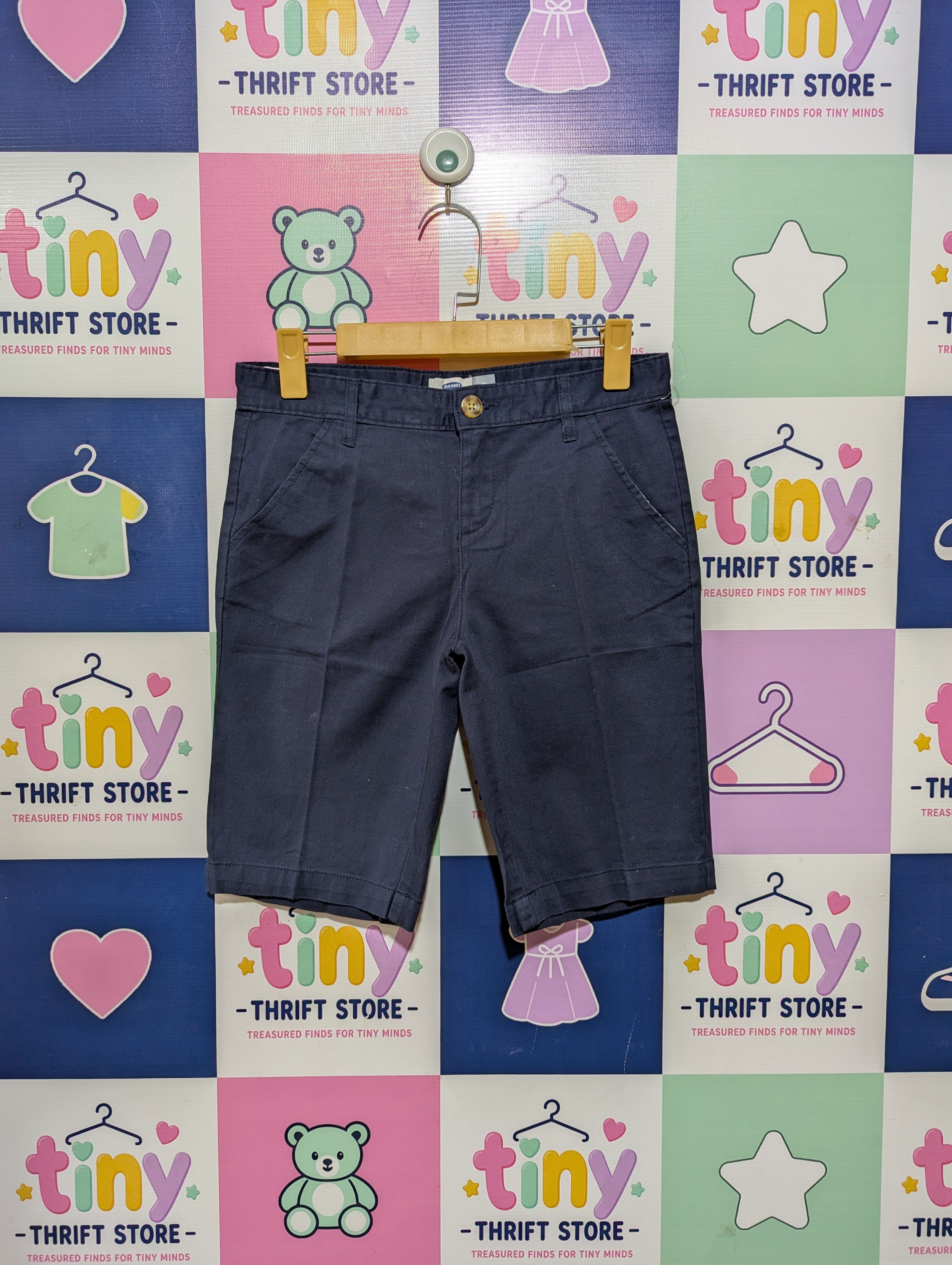 Old Navy Boys Navy Blue Regular Standard Chino Shorts - Size 14 Estimated Age 13-14 Years AB2