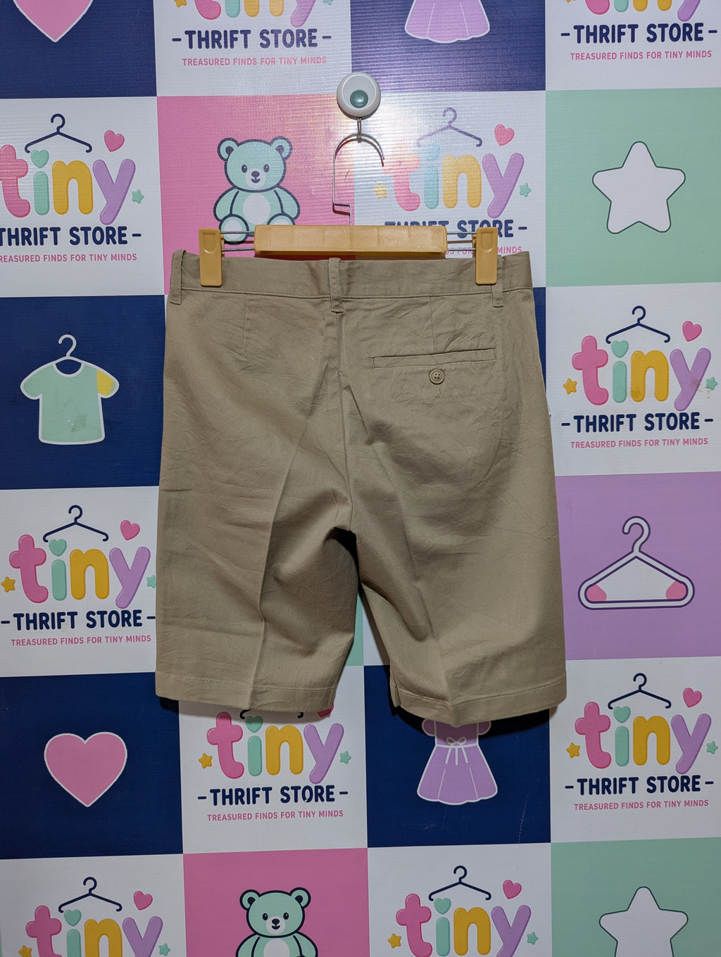 Crewcuts Boys Khaki "Everyday Stretch" Chino Shorts - Size 14 Estimated Age 13-14 Years AB2