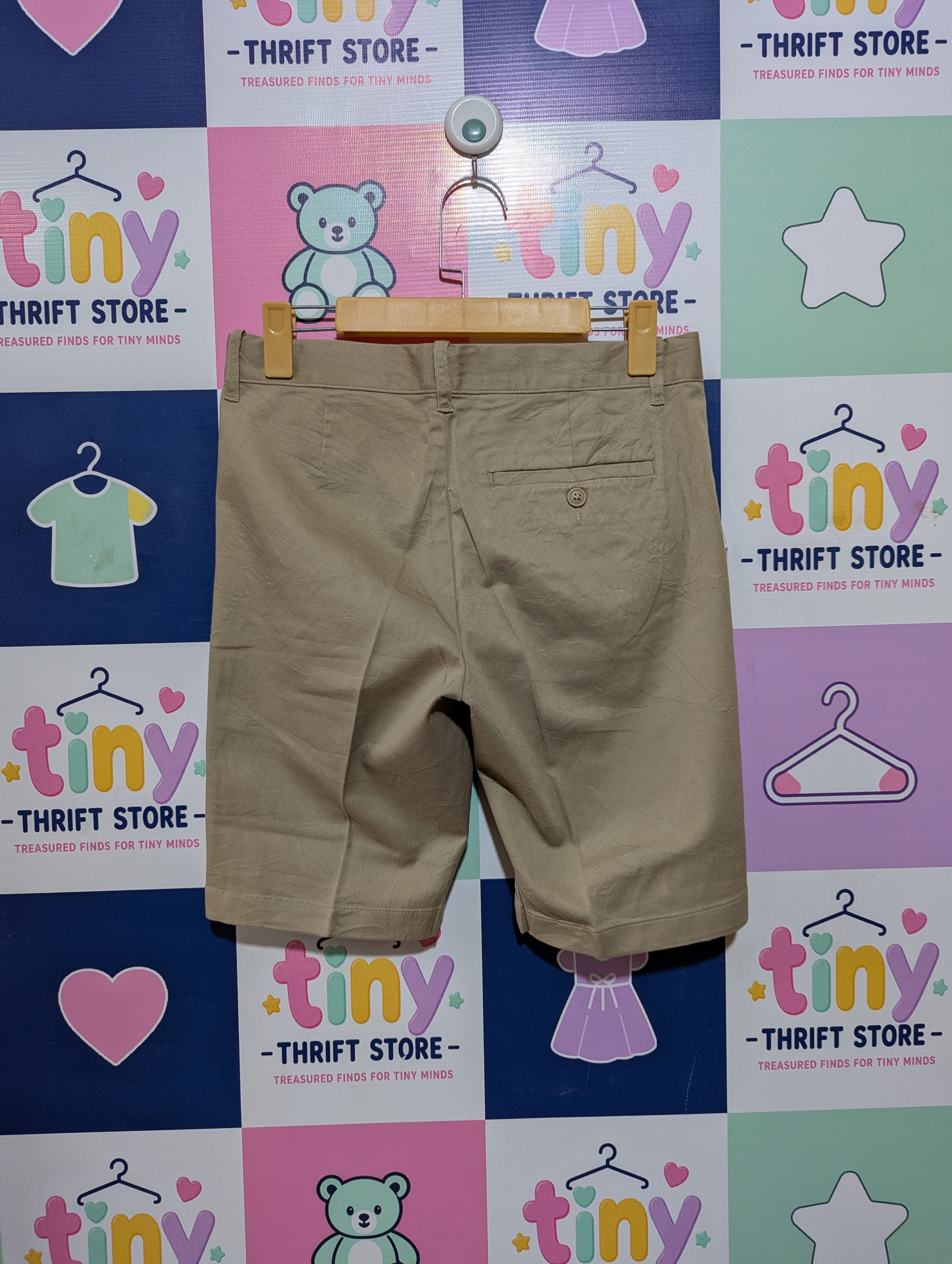 Crewcuts Boys Khaki "Everyday Stretch" Chino Shorts - Size 14 Estimated Age 13-14 Years AB2