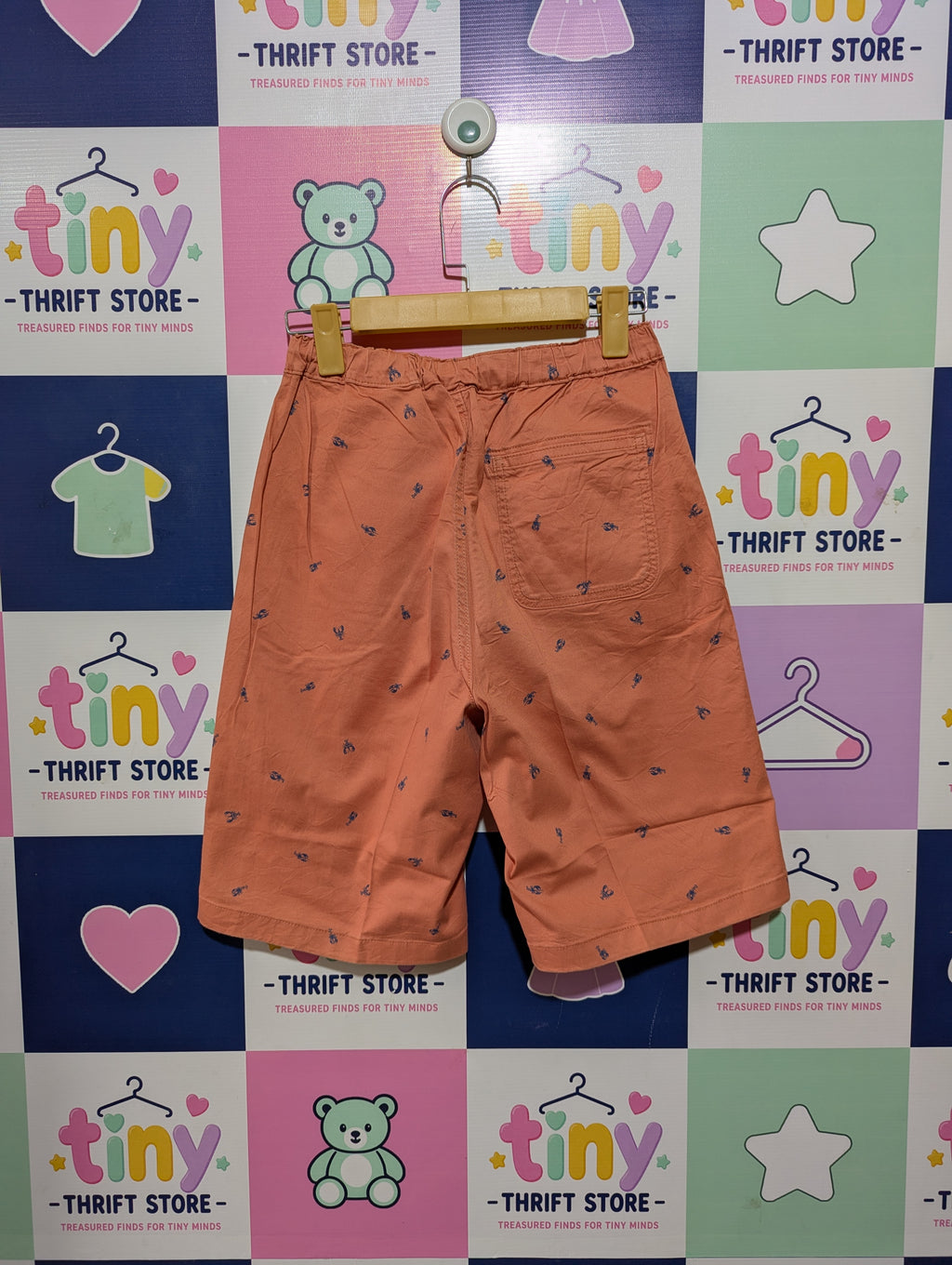 Uniqlo Boys Coral "Marine Lobster" Print Active Shorts - Size 160 cm Estimated Age 12-13 Years AB2
