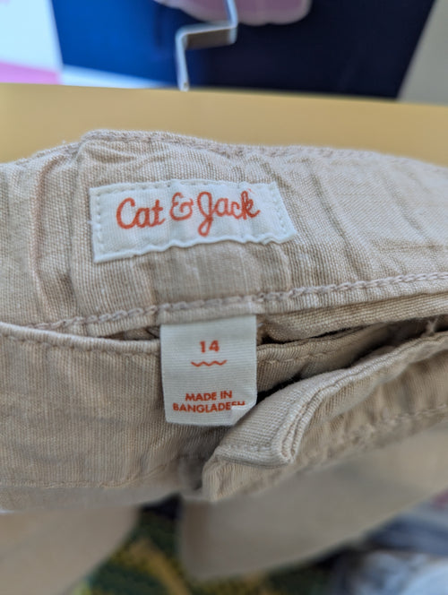 Cat & Jack Boys Beige Classic Chino Shorts - Size 14 Estimated Age 14 Years AB2