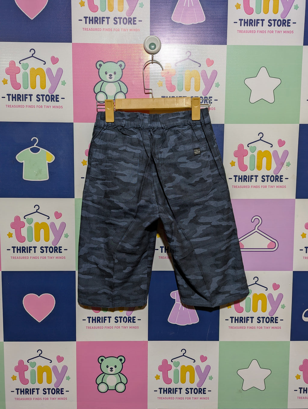 Boys Blue Camouflage Print Casual Shorts - Size 150 cm Estimated Age 12 Years AB2
