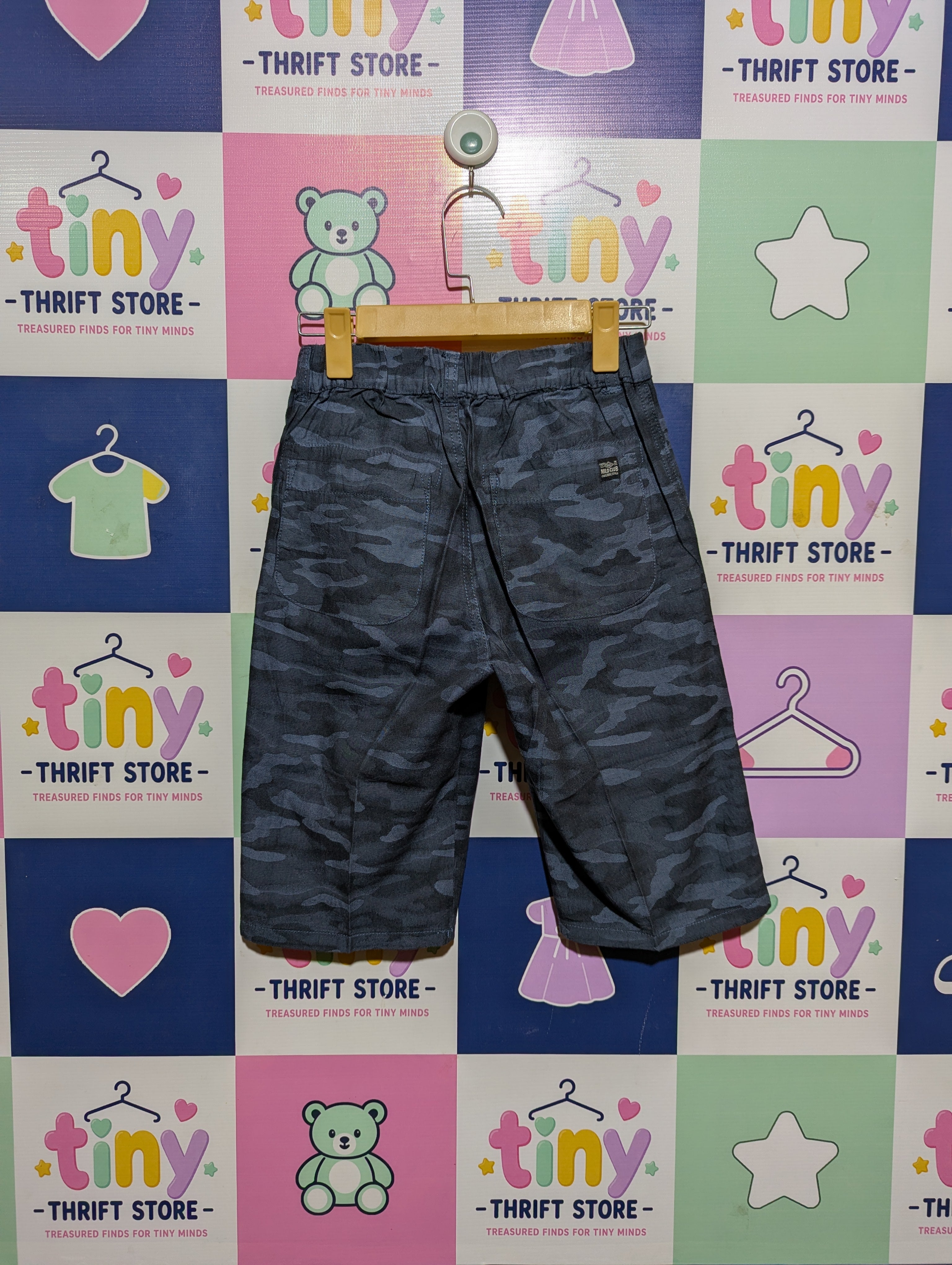 Boys Blue Camouflage Print Casual Shorts - Size 150 cm Estimated Age 12 Years AB2