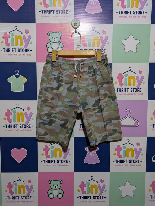 Boden Boys Camo Print Shorts with Embroidered Details - Size 158 cm Estimated Age 13 Years AB2