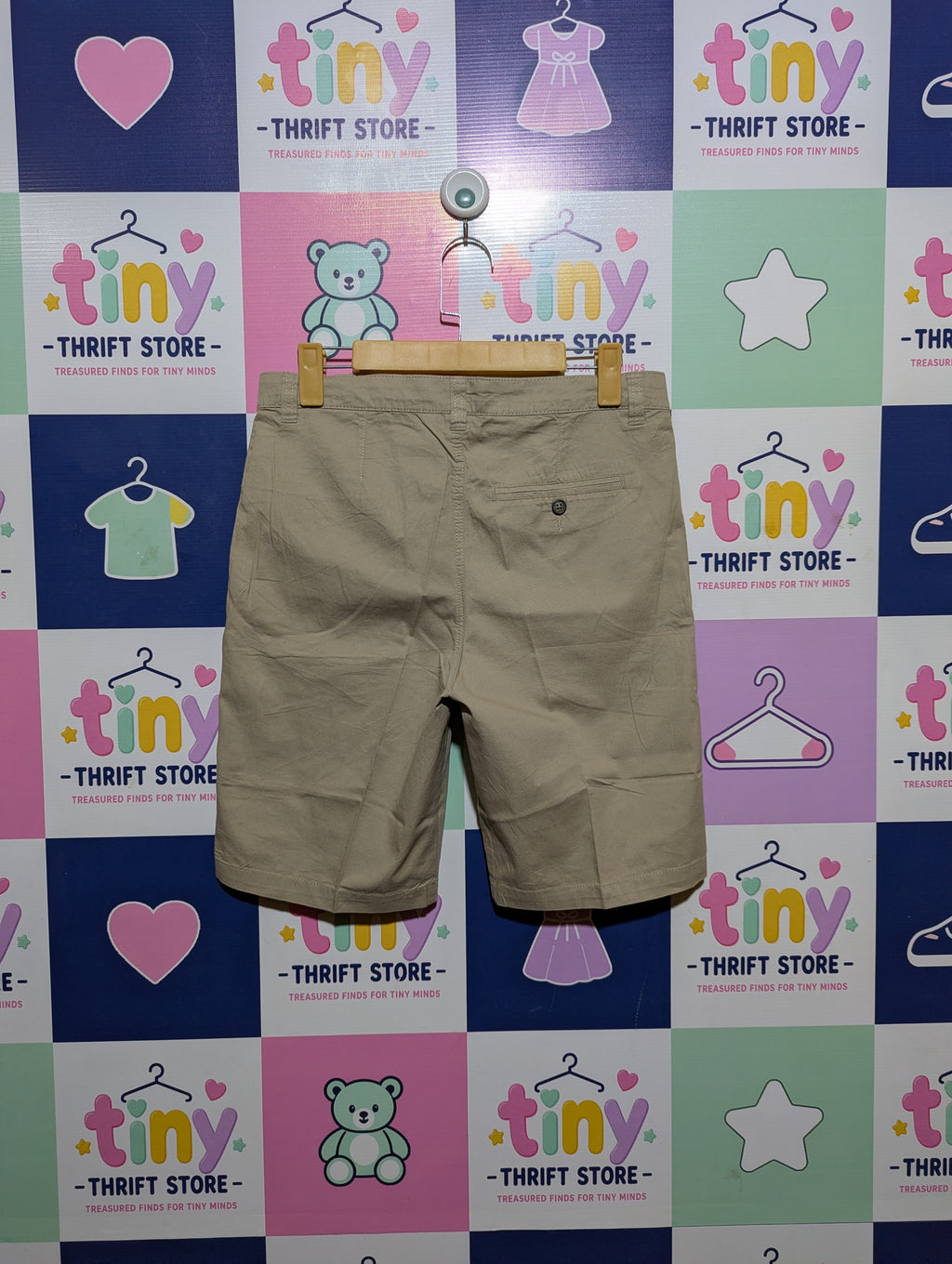 H&M Boys Classic Beige Chino Shorts - Size 164 cm Estimated Age 13-14 Years AB2