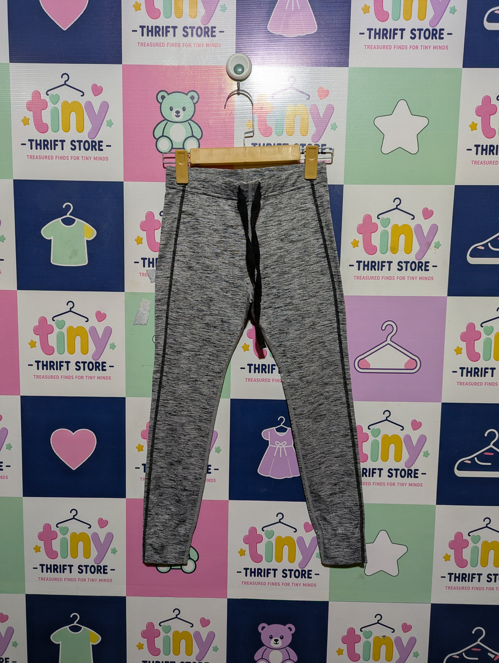 SLIM WALK BeauActy Girls Grey Heather Athletic Leggings - Size Medium (Estimated Age 10-12 Years) AB2