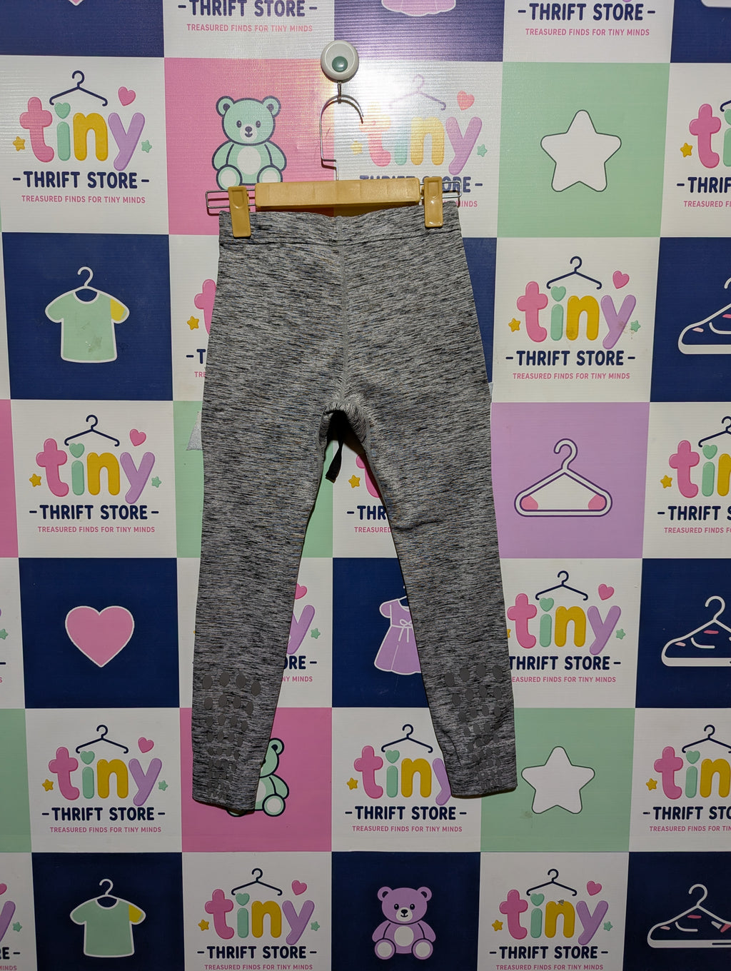 SLIM WALK BeauActy Girls Grey Heather Athletic Leggings - Size Medium (Estimated Age 10-12 Years) AB2