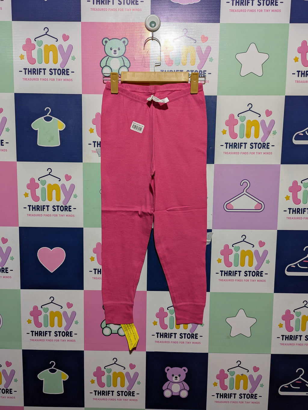 Girls Pink Comfortable Elastic Waist Leggings - Size 10 (Estimated Age 9-10 Years) AB2