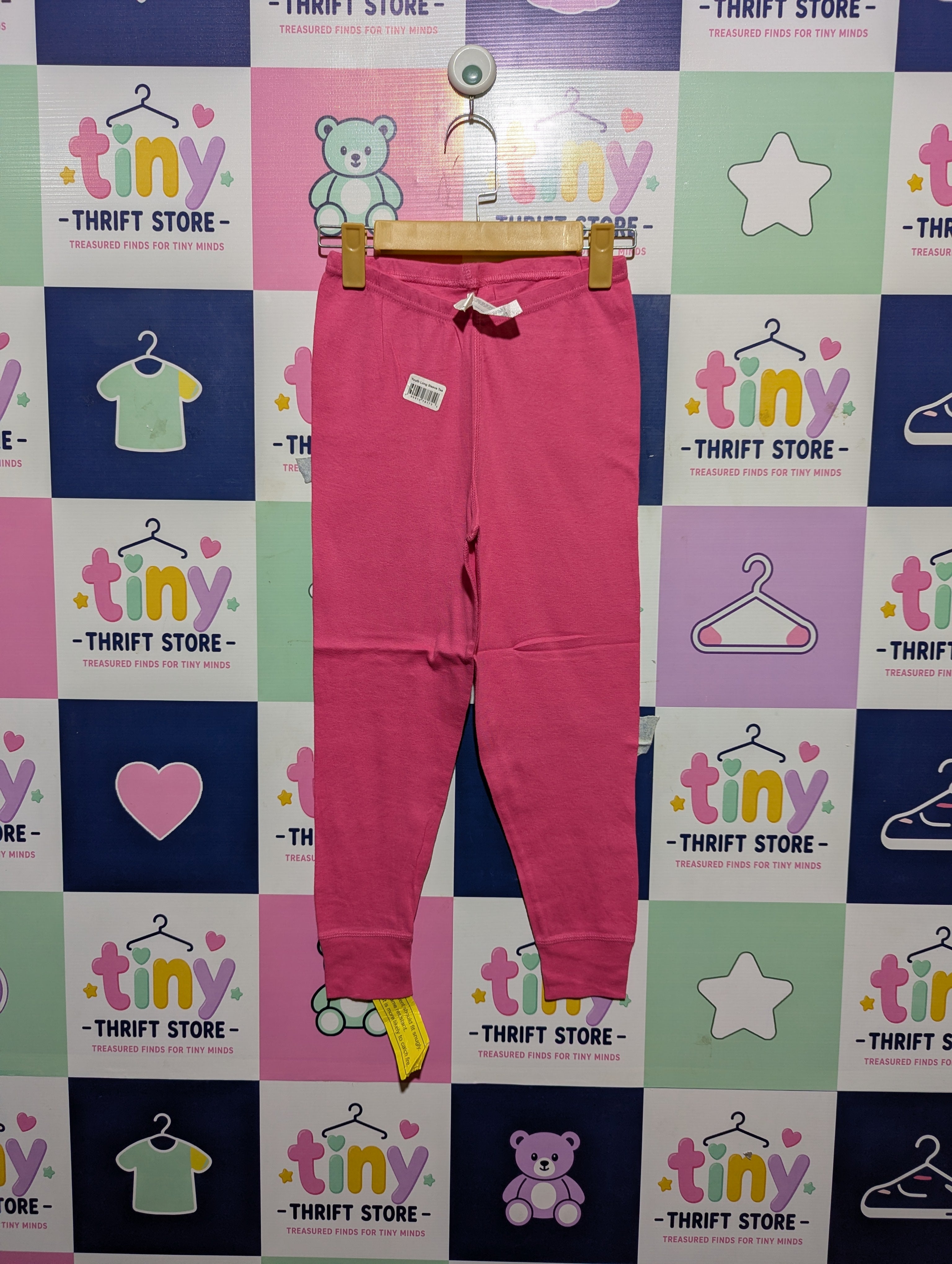 Girls Pink Comfortable Elastic Waist Leggings - Size 10 (Estimated Age 9-10 Years) AB2