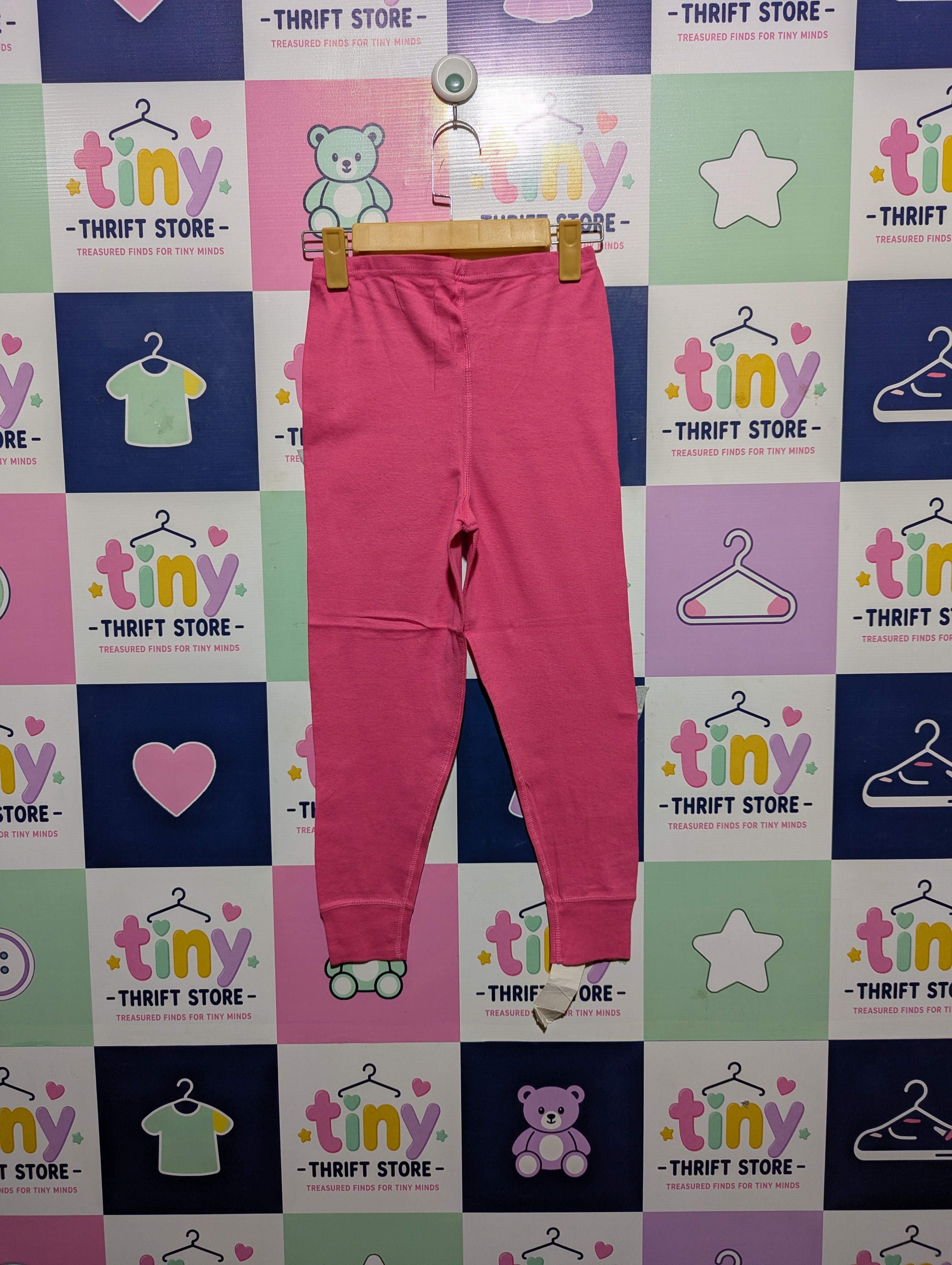 Girls Pink Comfortable Elastic Waist Leggings - Size 10 (Estimated Age 9-10 Years) AB2