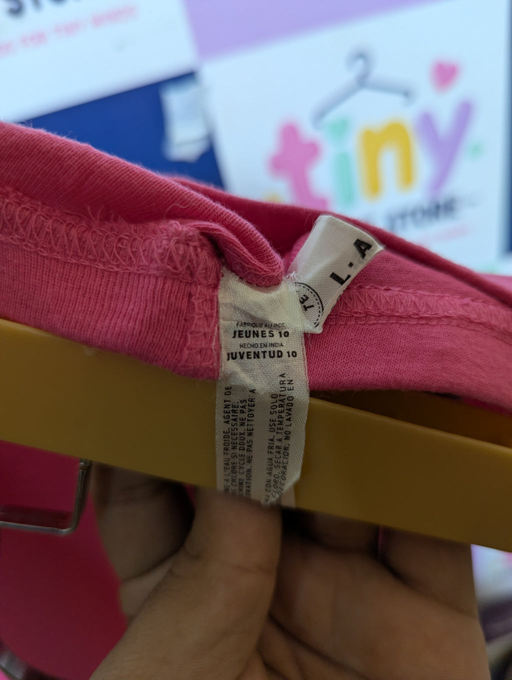 Girls Pink Comfortable Elastic Waist Leggings - Size 10 (Estimated Age 9-10 Years) AB2