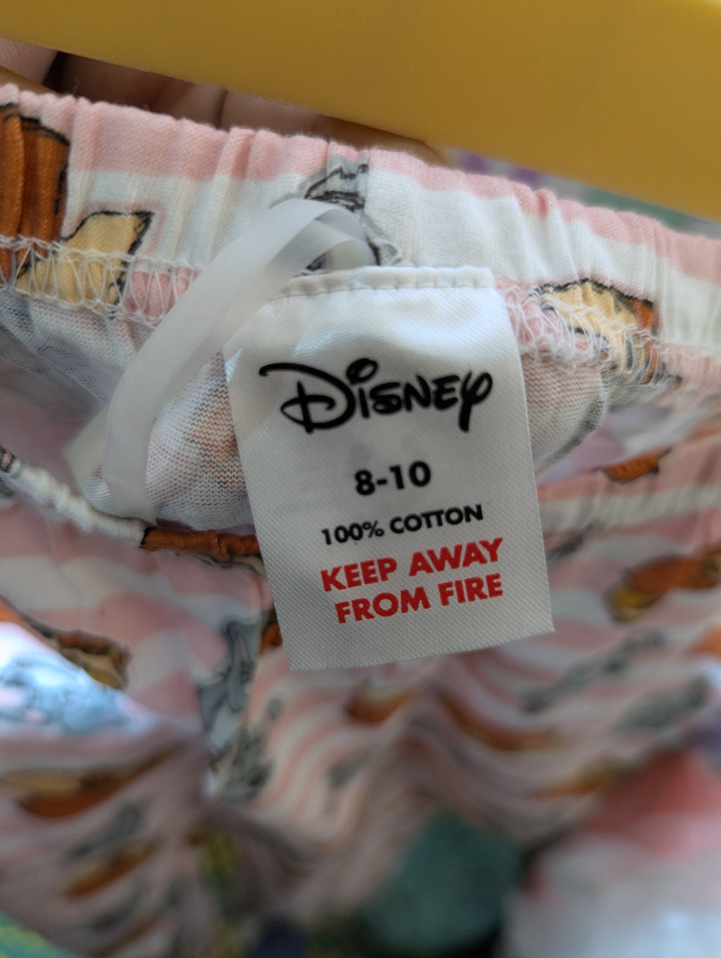 Disney Girls Pink Striped "Lady and the Tramp" Pajama Pants - Size 8-10 (Estimated Age 8-10 Years) AB2