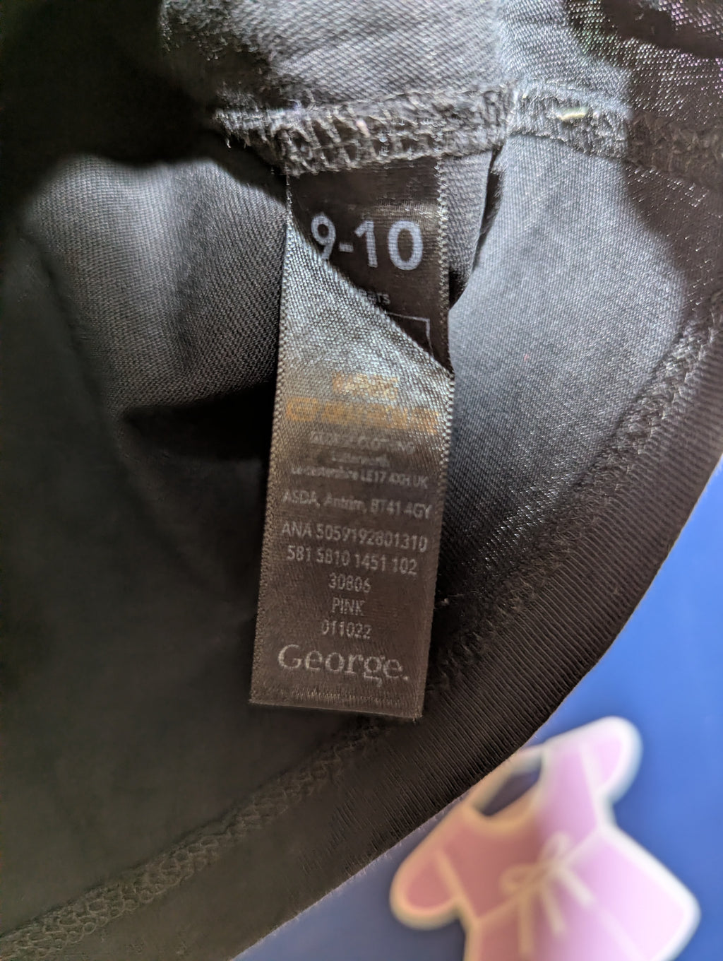 George Girls Black "Good Energy" Graphic Tee - Size 9-10 Years (Estimated Age 9-10 Years) AB2