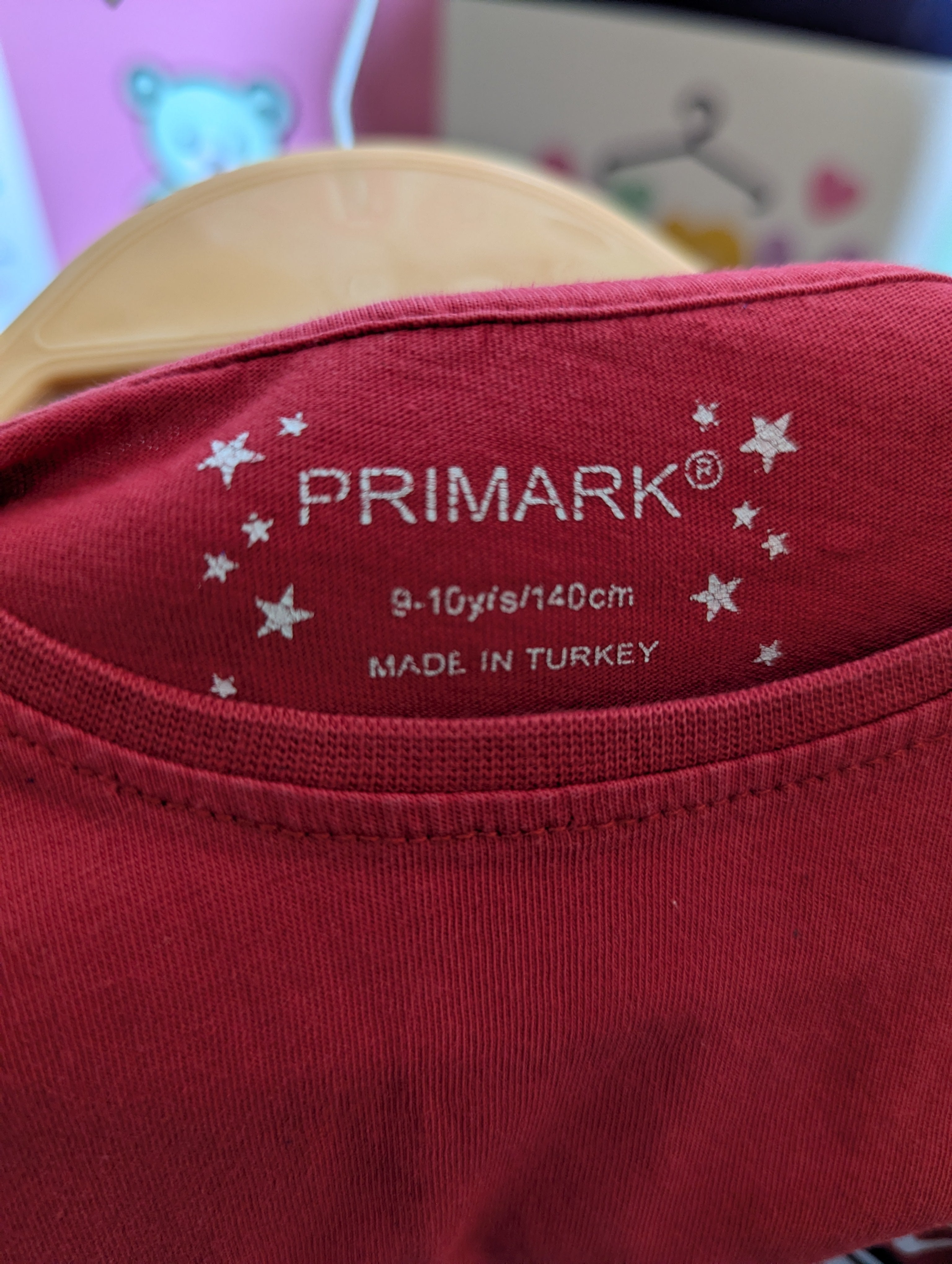 Primark Girls Red "BKLYN NYC 1976" Graphic Tee - Size 9-10 Years (Estimated Age 9-10 Years) AB2