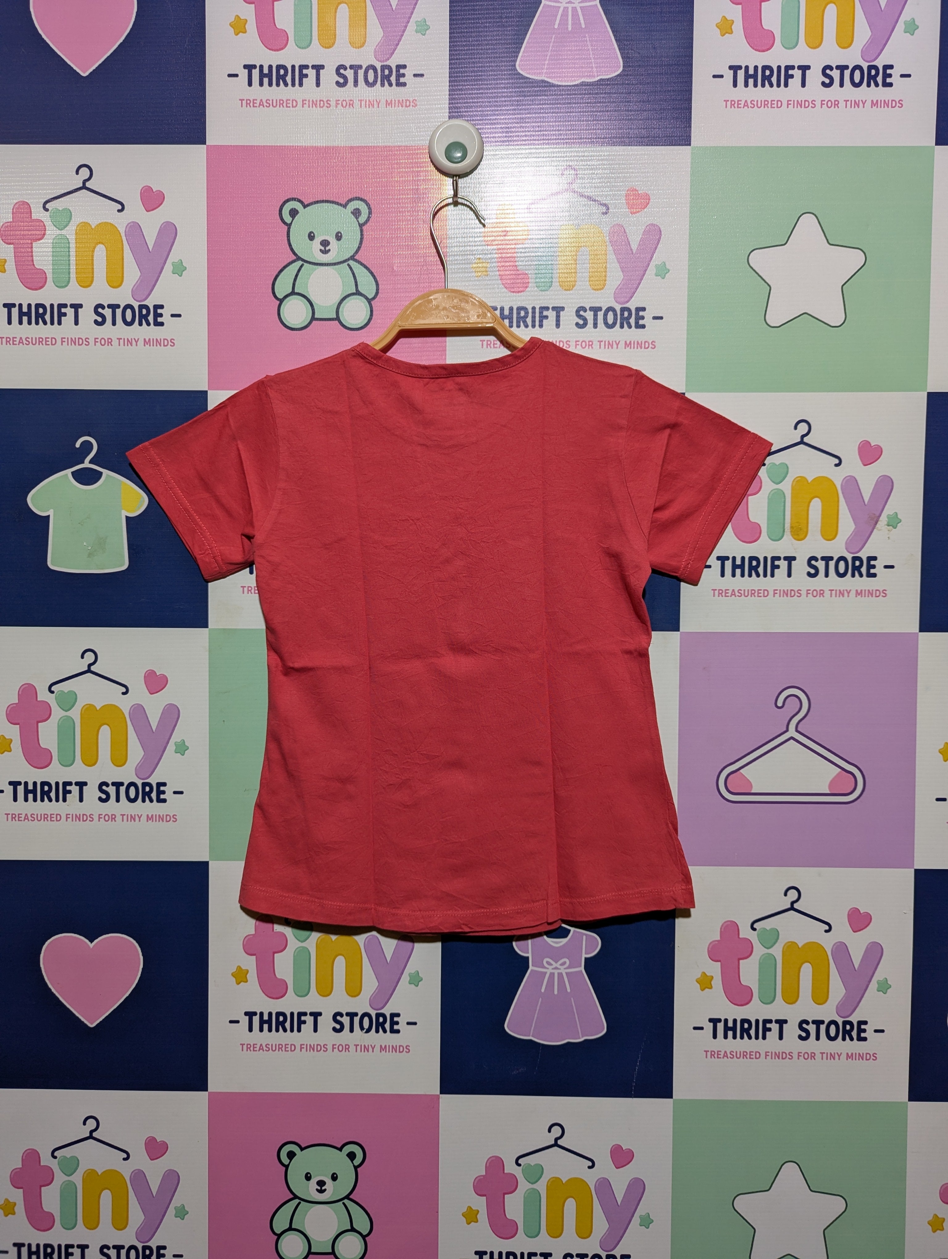 CucuFun Girls Pink "Rainbows & Smiles" Graphic Tee - Size 8-10 Years (Estimated Age 8-10 Years) AB2