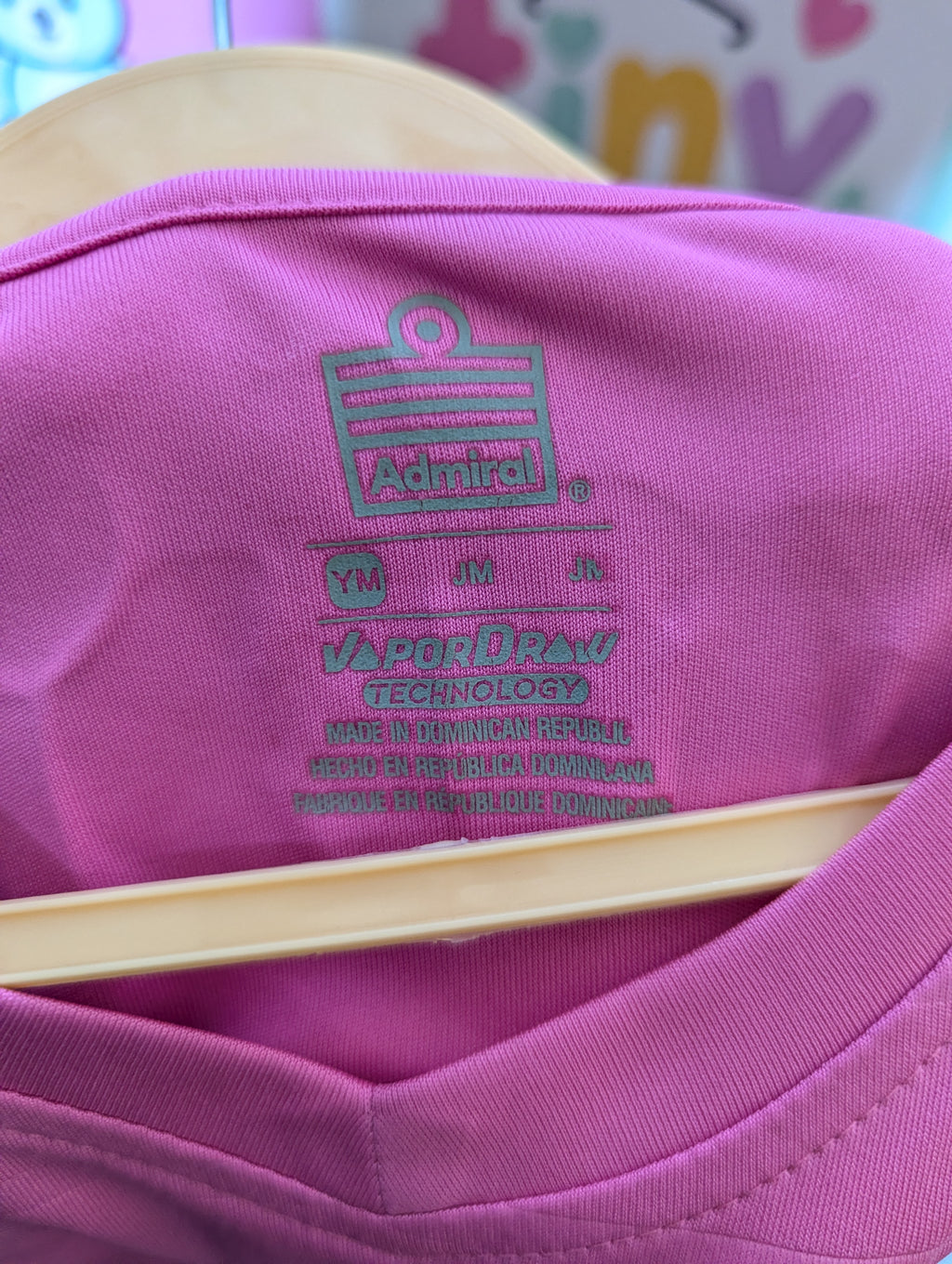 Admiral Kids Pink "Tim Hortons" Soccer Jersey - Size YM (Estimated Age 10-12 Years) AB2
