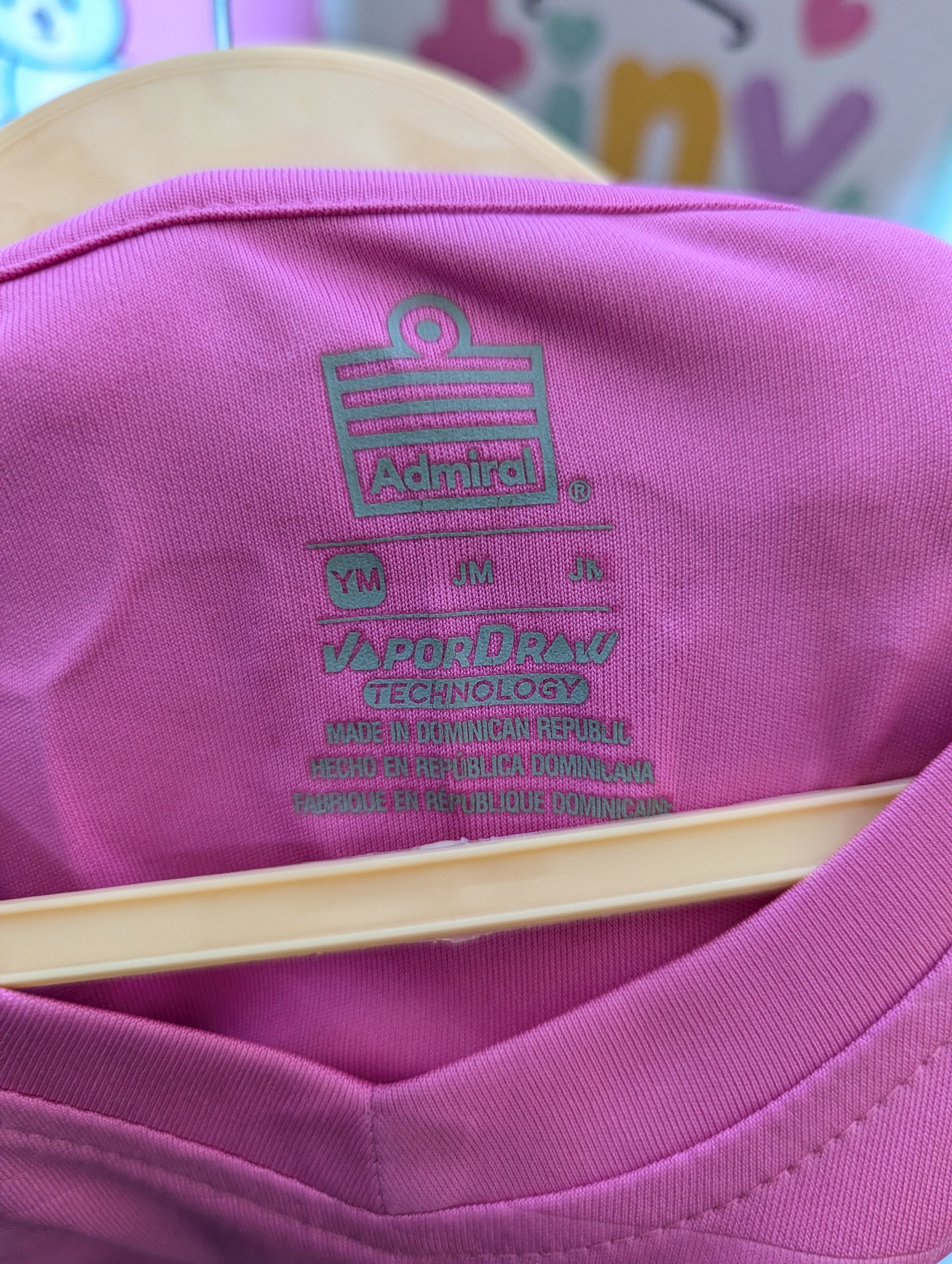 Admiral Kids Pink "Tim Hortons" Soccer Jersey - Size YM (Estimated Age 10-12 Years) AB2