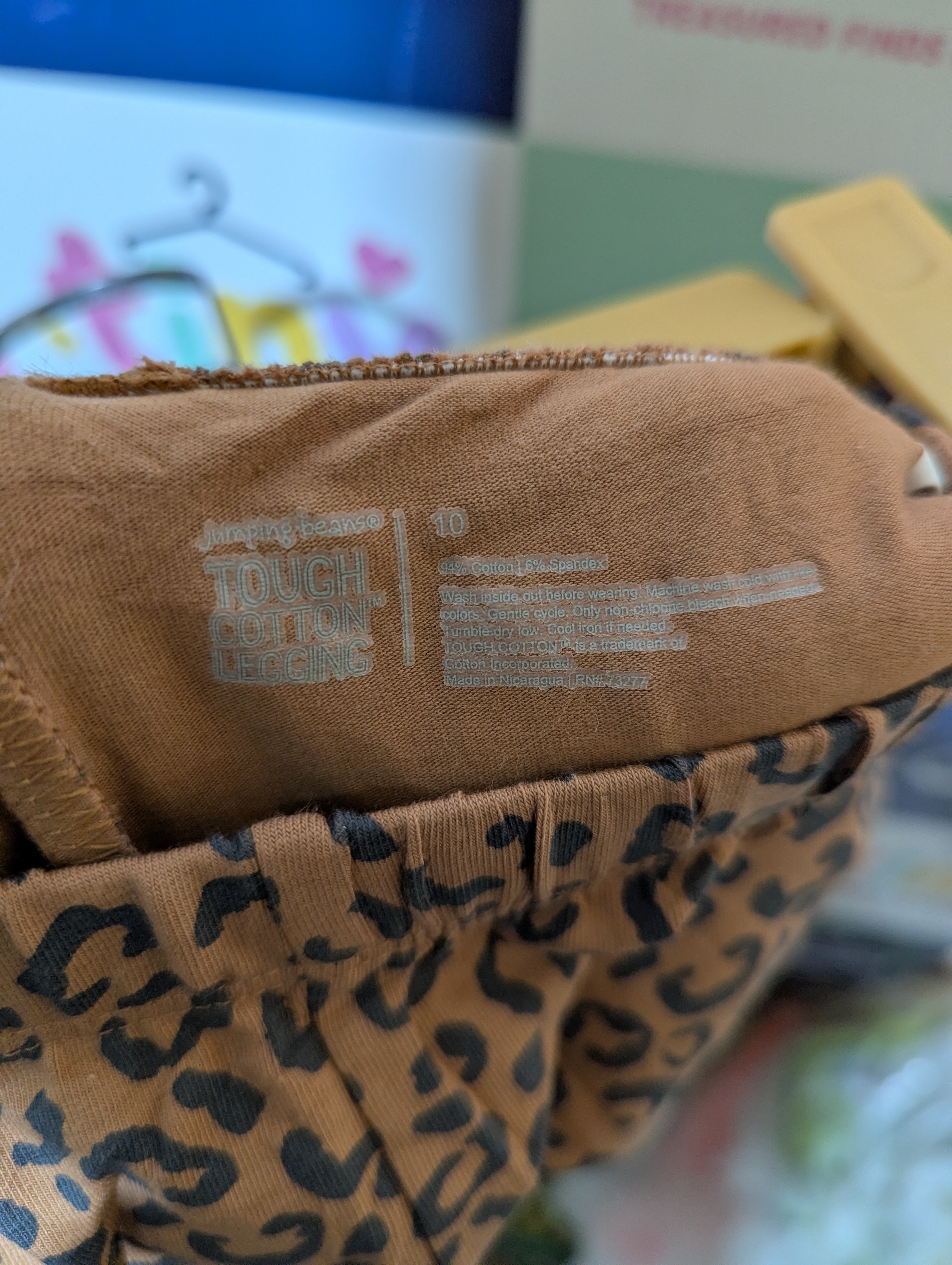 Jumping Beans Girls Brown Leopard Print "Tough Cotton" Leggings - Size 10 Estimated Age 10-12 Years AB2