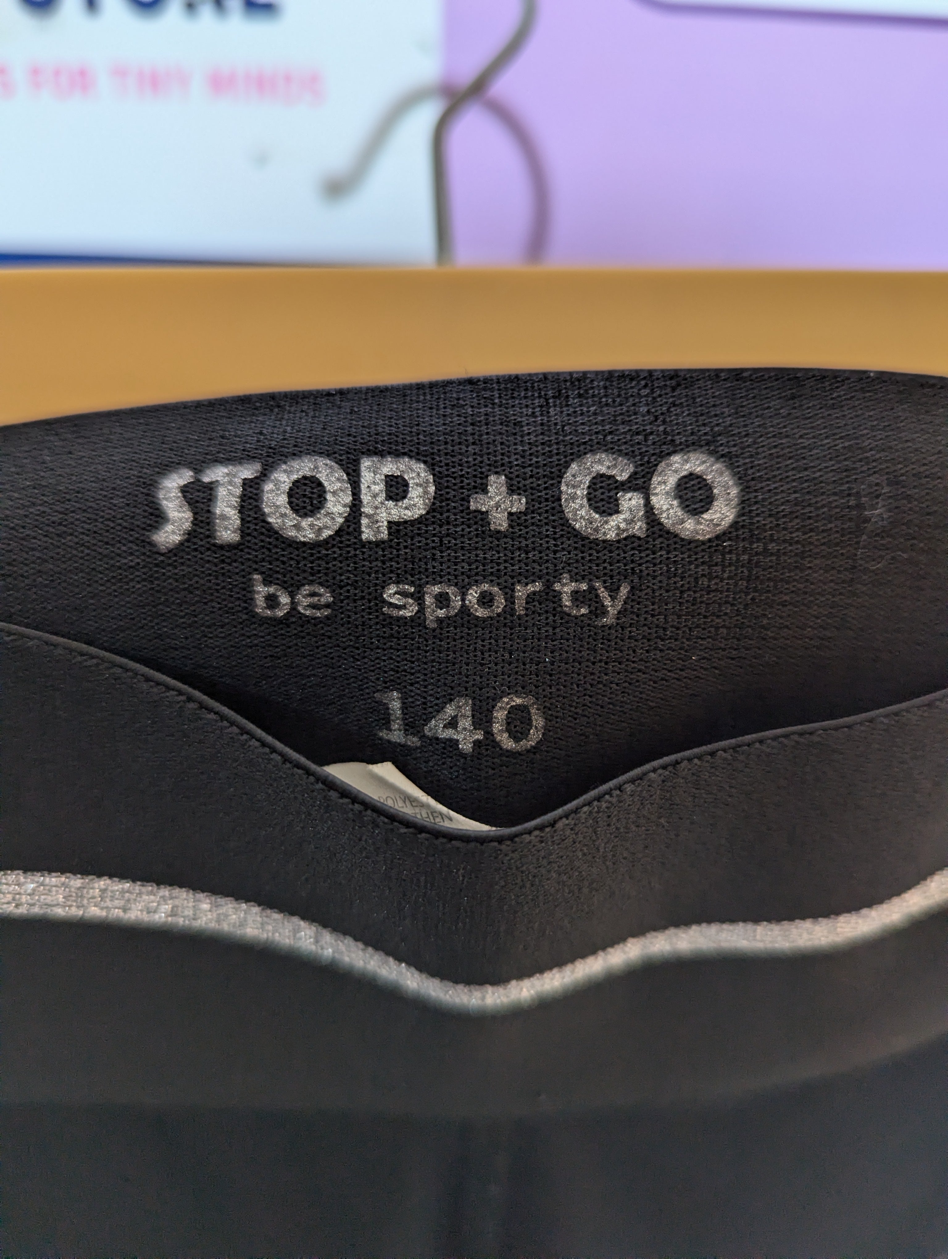 STOP + GO Girls Black "Play Game" Athletic Leggings - Size 140 Estimated Age 9-10 Years AB2