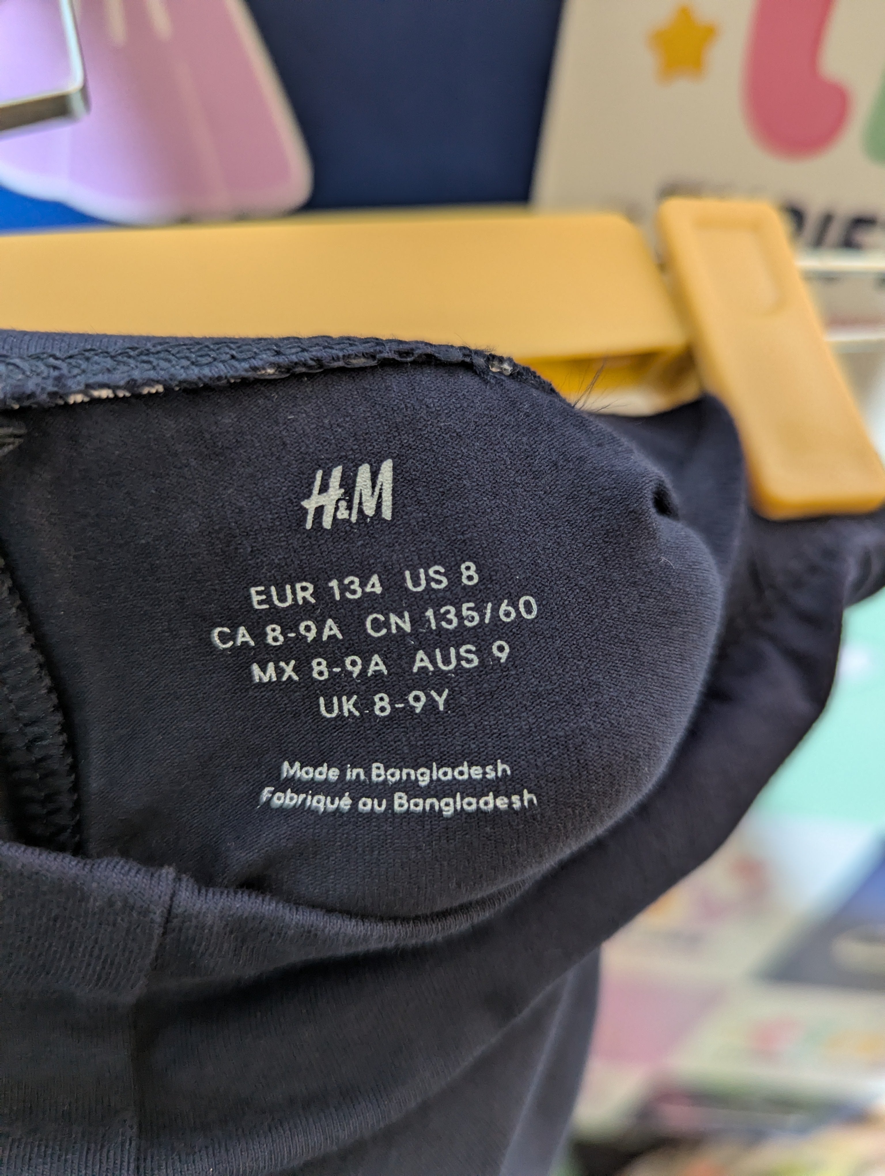 H&M Girls Dark Navy Essential Leggings - Size 134CM Estimated Age 8-9 Years AB2