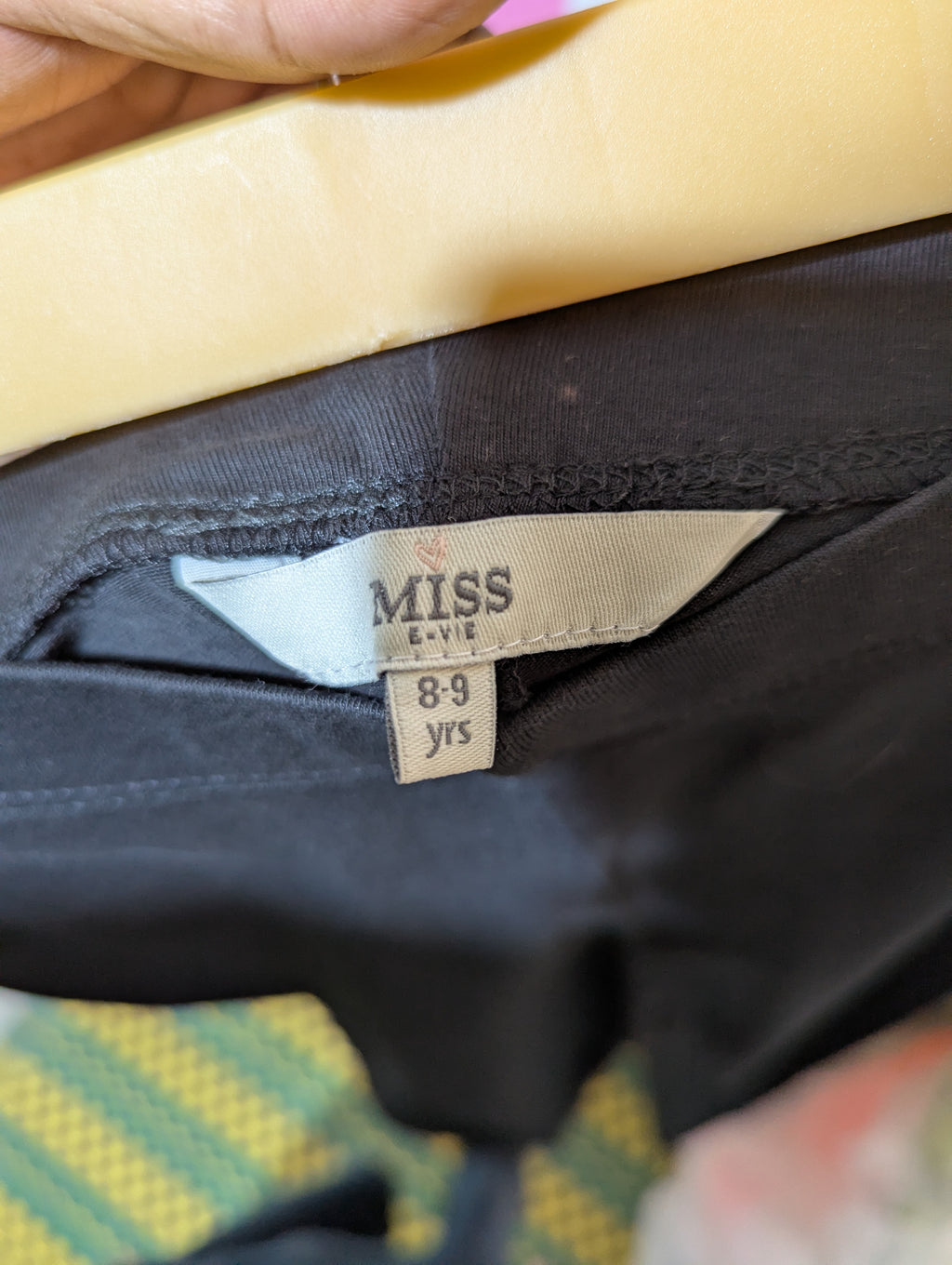 MISS E-VIE Girls Basic Black Leggings - Size Estimated Age 8-9 Years AB2