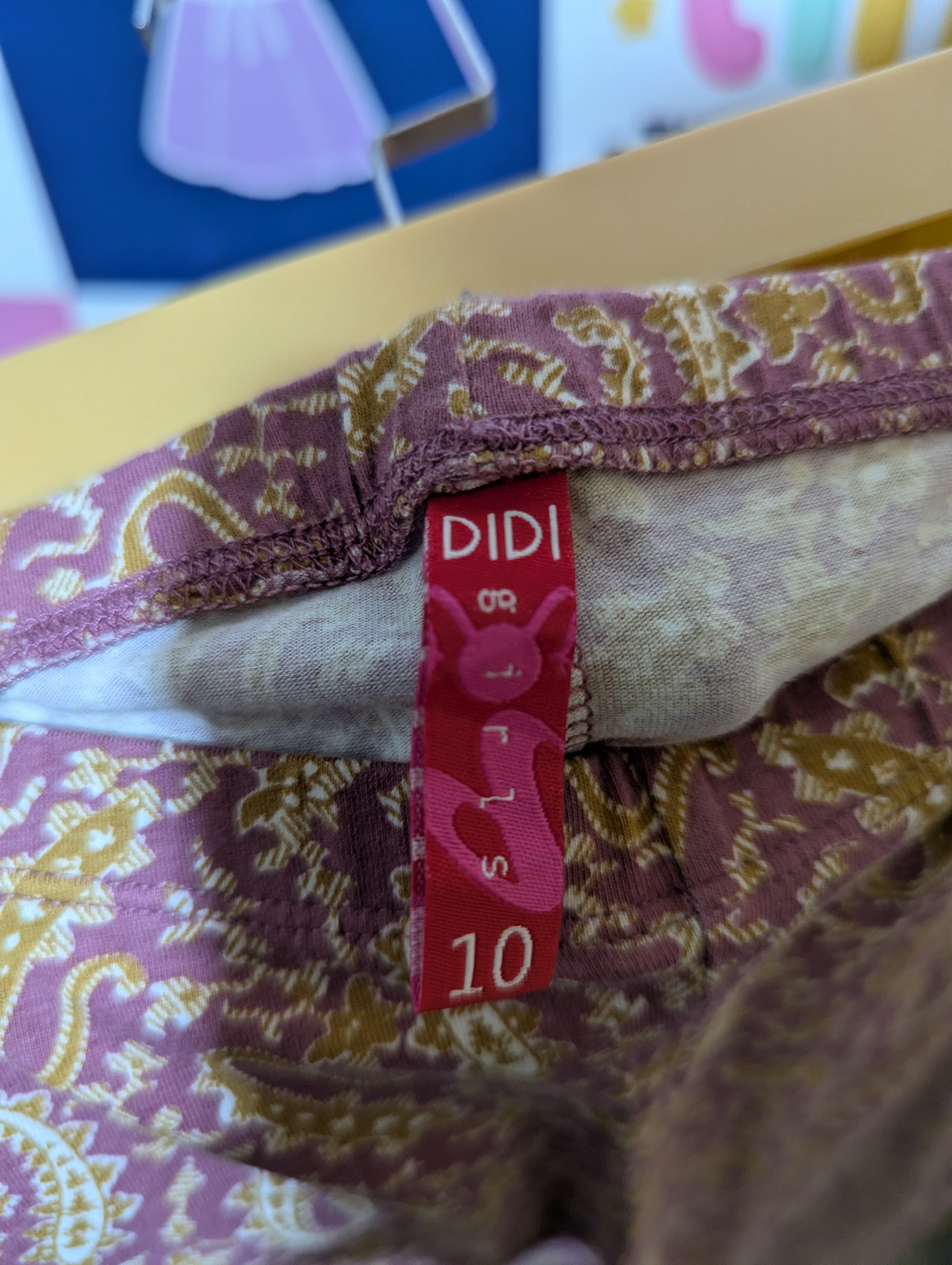 DIDI Girls Mauve "Paisley Pattern" Leggings - Size 10 Estimated Age 10 Years AB2