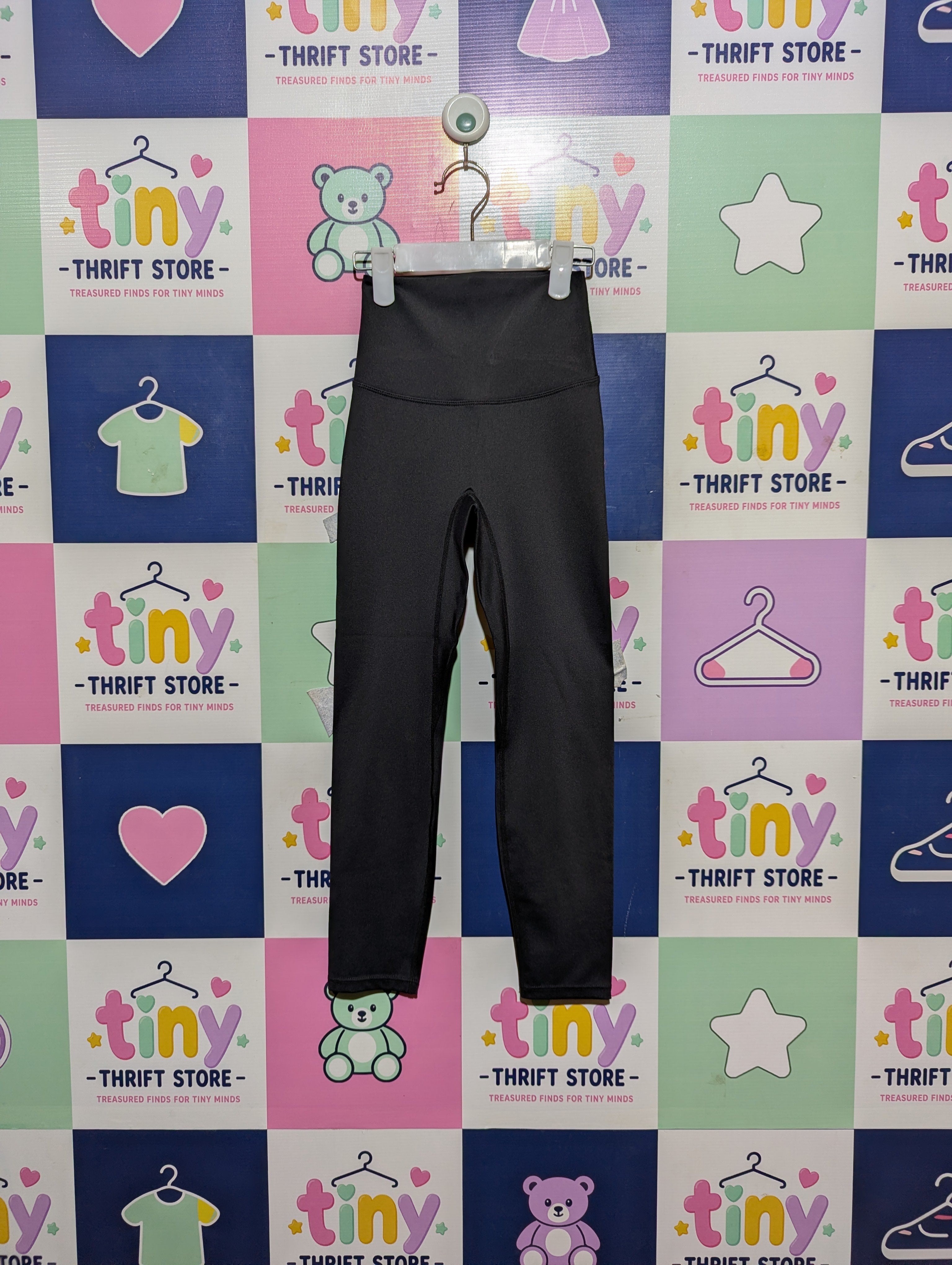 XEXYMIX Girls High-Performance Charcoal Grey Leggings - Size S Estimated Age 12-13 Years AB2
