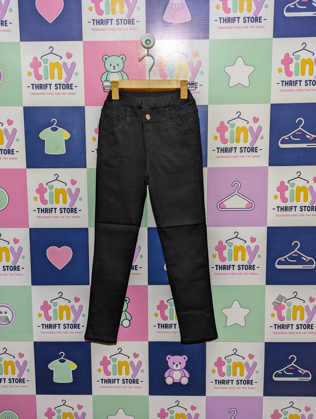 Girls Classic Black Versatile Slim Pants - Size 150 (Estimated Age 11-12 Years) AB2