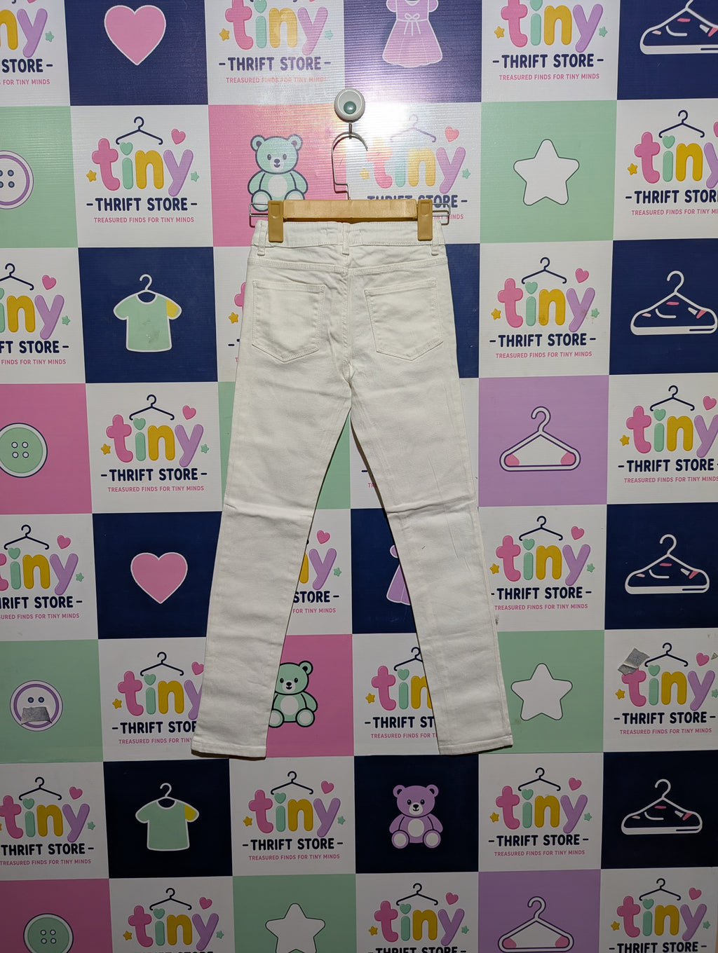 Les Essentiels de Monoprix Girls Classic White Slim Pants - Size 10 (Estimated Age 9-10 Years) AB2