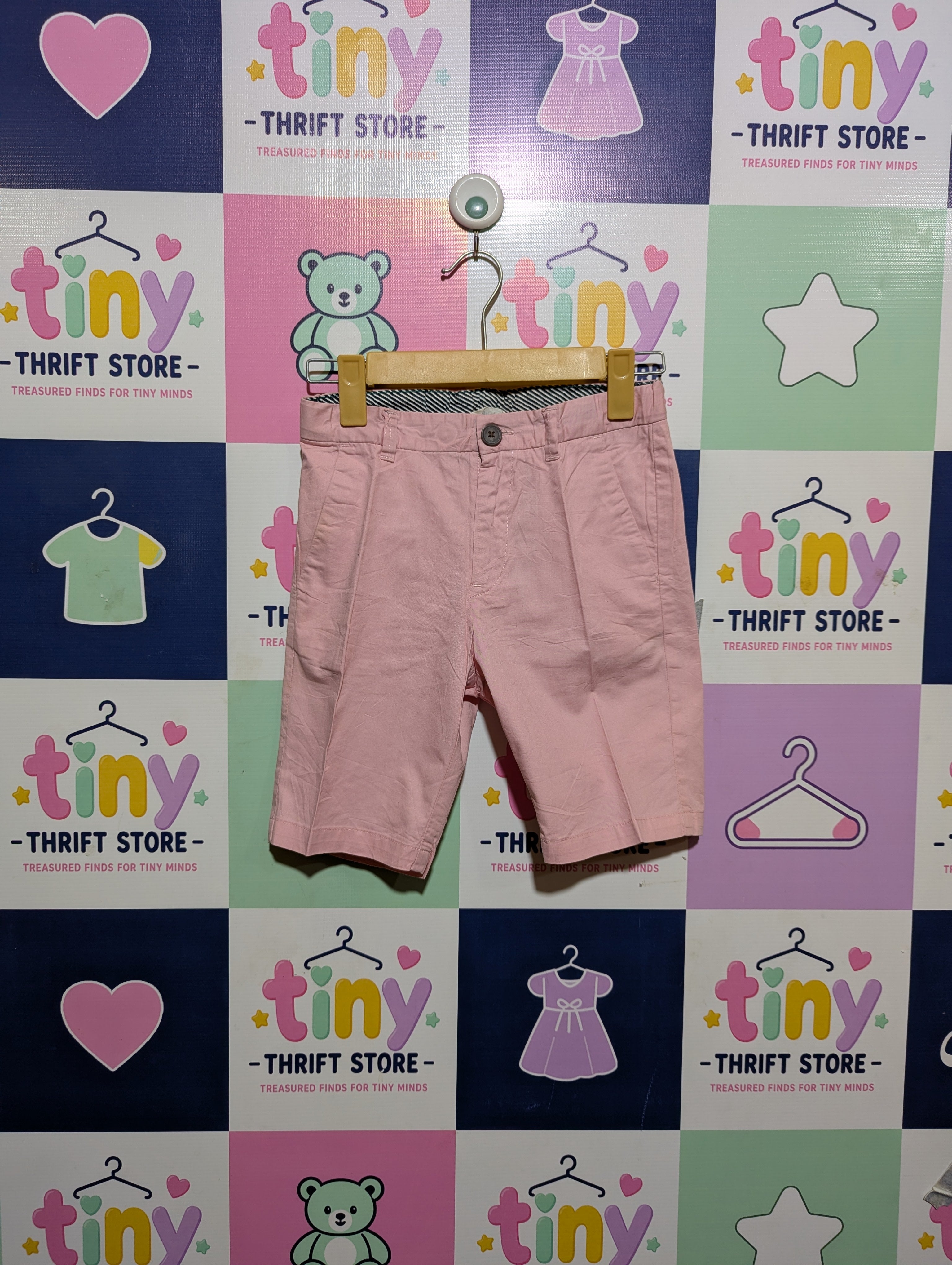 H&M Boys Classic Pastel Pink Casual Shorts - Size 134 (Estimated Age 8-9 Years) AB2