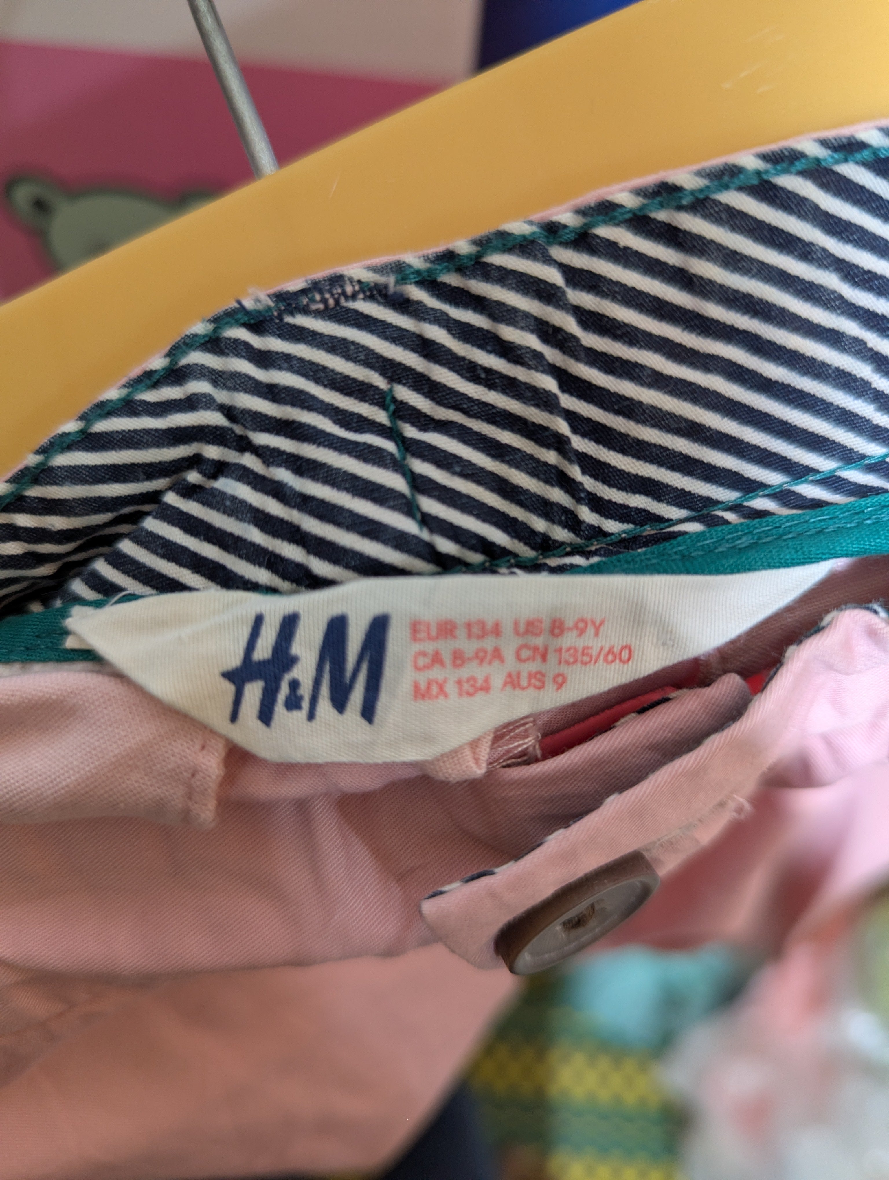 H&M Boys Classic Pastel Pink Casual Shorts - Size 134 (Estimated Age 8-9 Years) AB2
