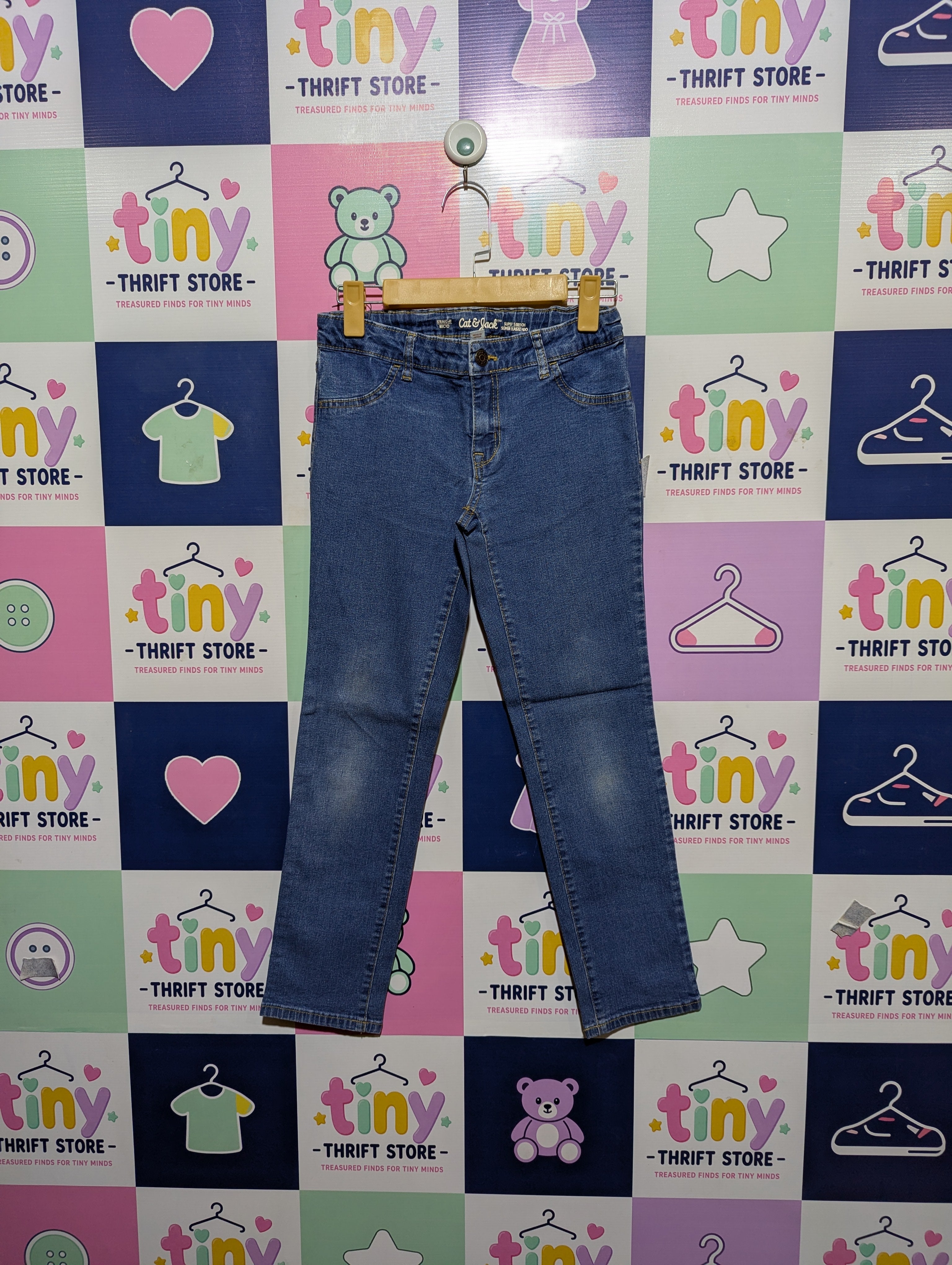 Cat & Jack Girls Medium Wash "Super Stretch" Denim Jeans - Size 10 Plus (Estimated Age 9-10 Years) AB2