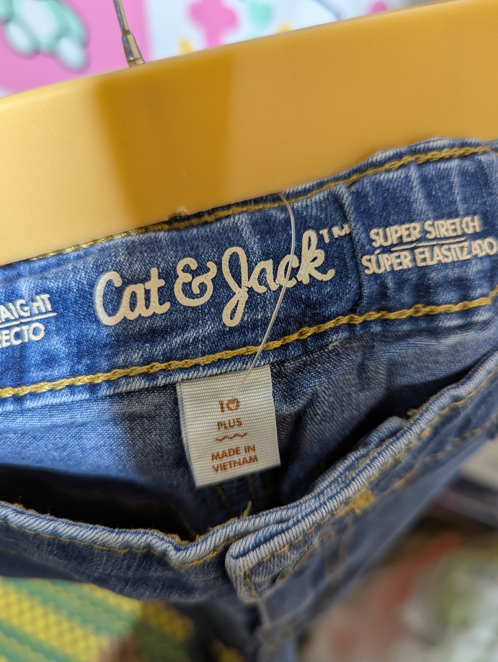 Cat & Jack Girls Medium Wash "Super Stretch" Denim Jeans - Size 10 Plus (Estimated Age 9-10 Years) AB2