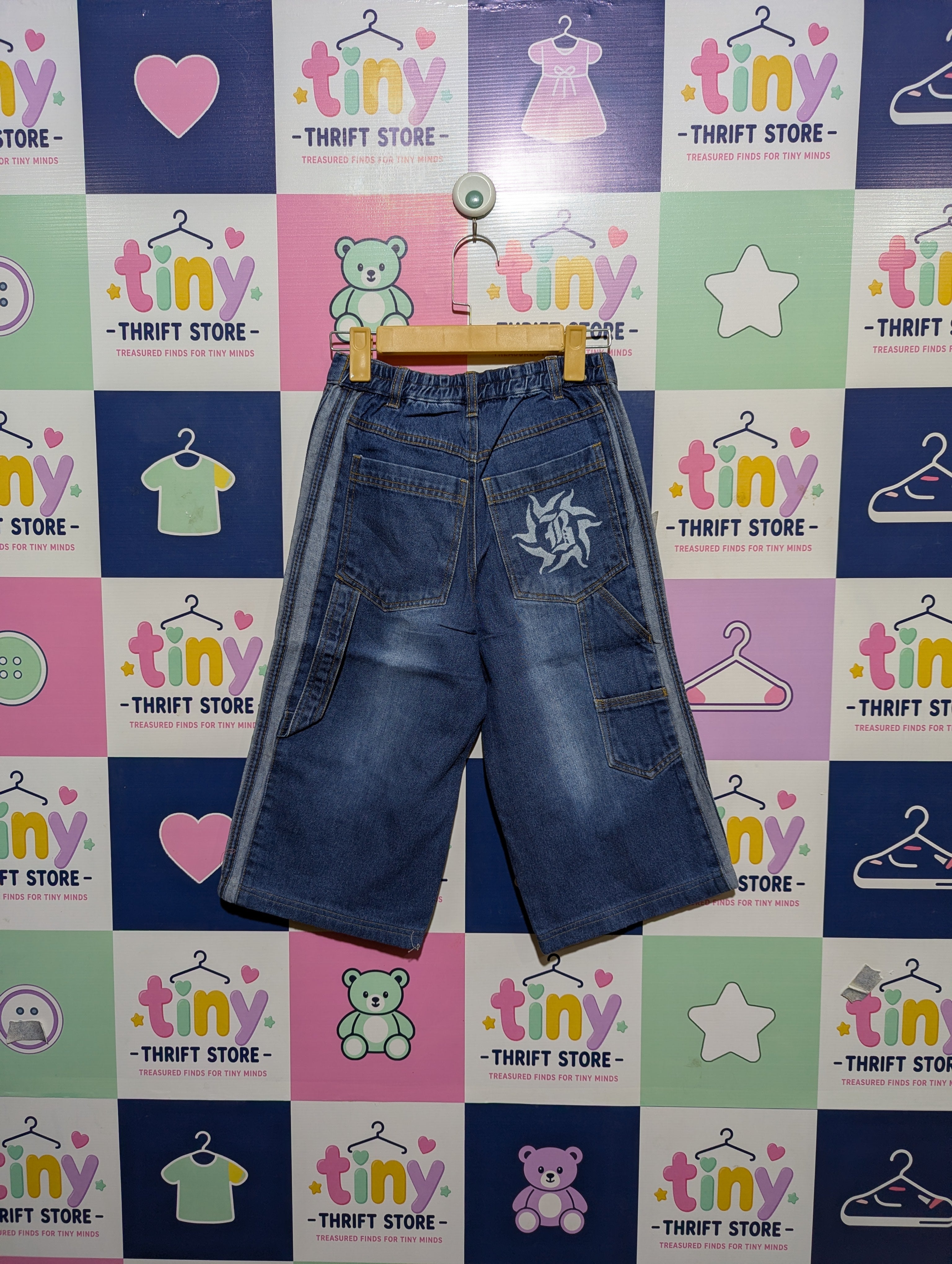 Boys Medium Wash Denim Short 3 Quarter Casual Jeans - Size 140 (Estimated Age 9-10 Years) AB2
