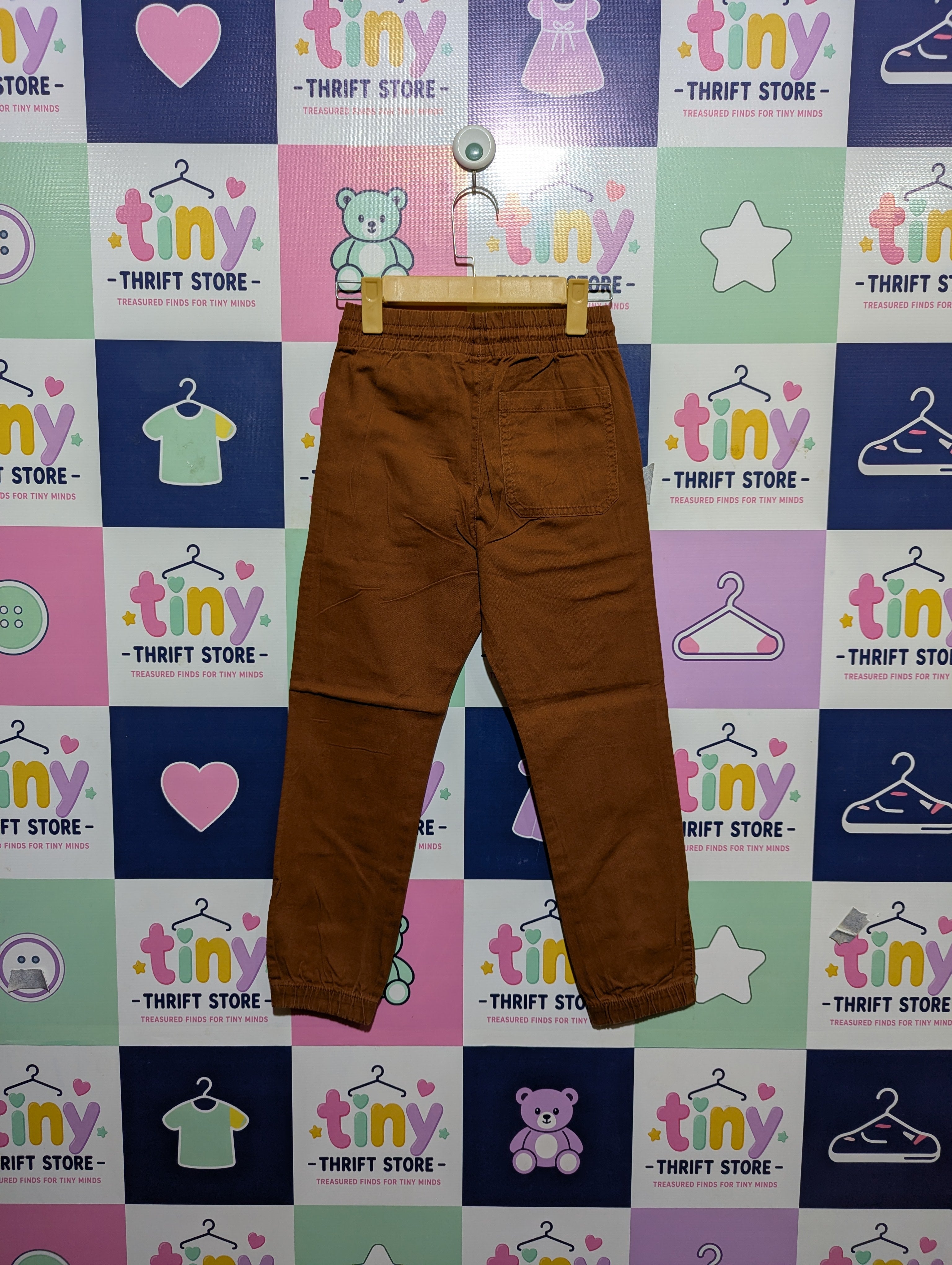 H&M Boys Brown Comfortable Pull-On Joggers - Size 8 (Estimated Age 8-9 Years) AB2