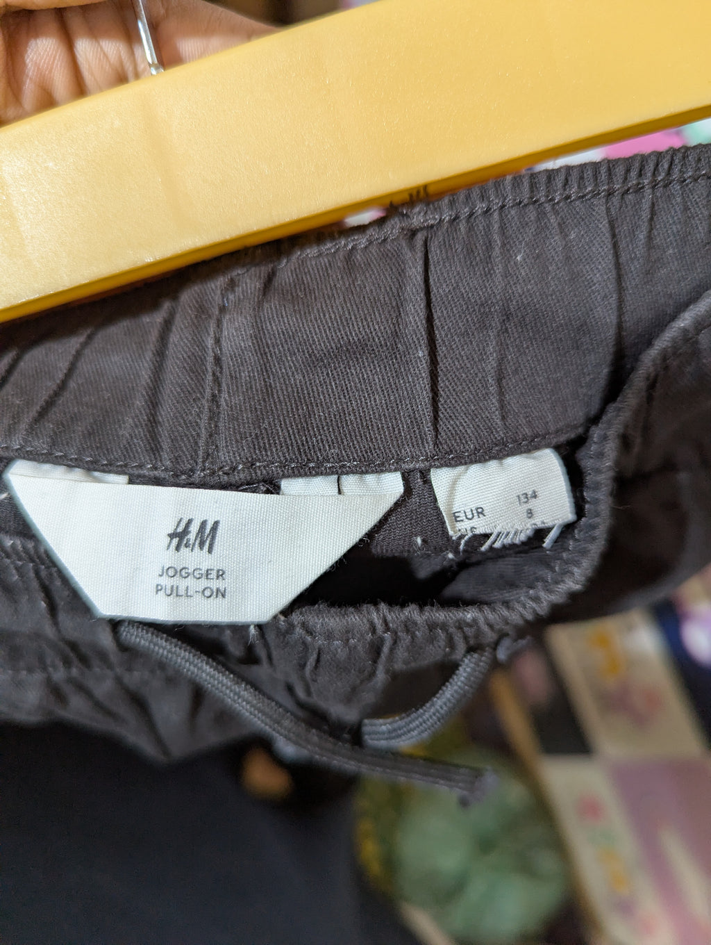H&M Boys Charcoal Grey "Jogger Pull-On" Pants - Size 8 (Estimated Age 8-9 Years) AB2