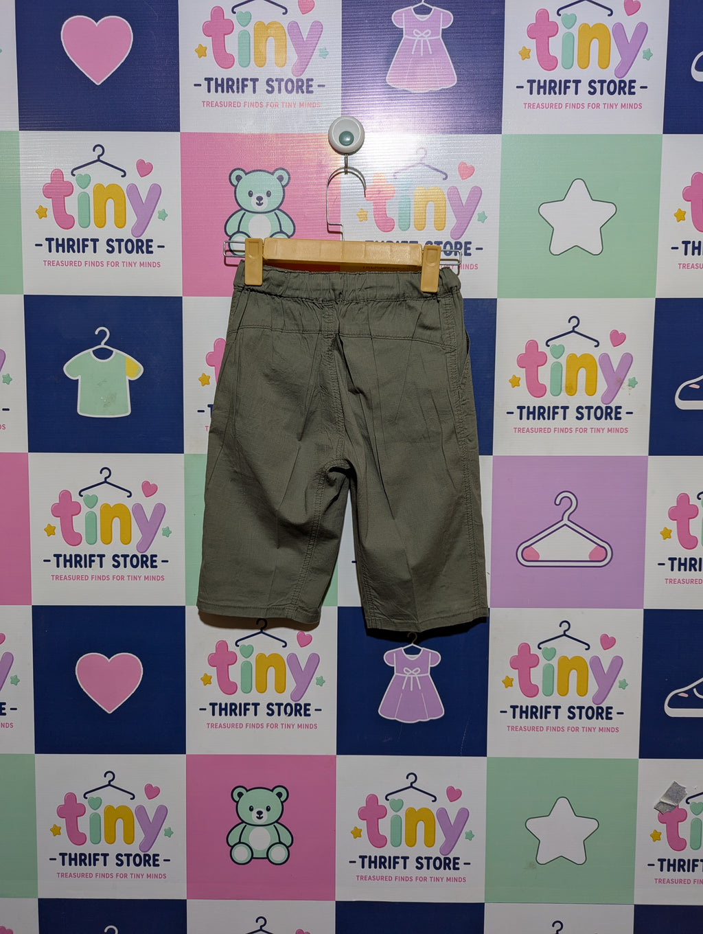 Boys Olive Green Casual Pull-On Shorts - Size 140 (Estimated Age 9-10 Years) AB2