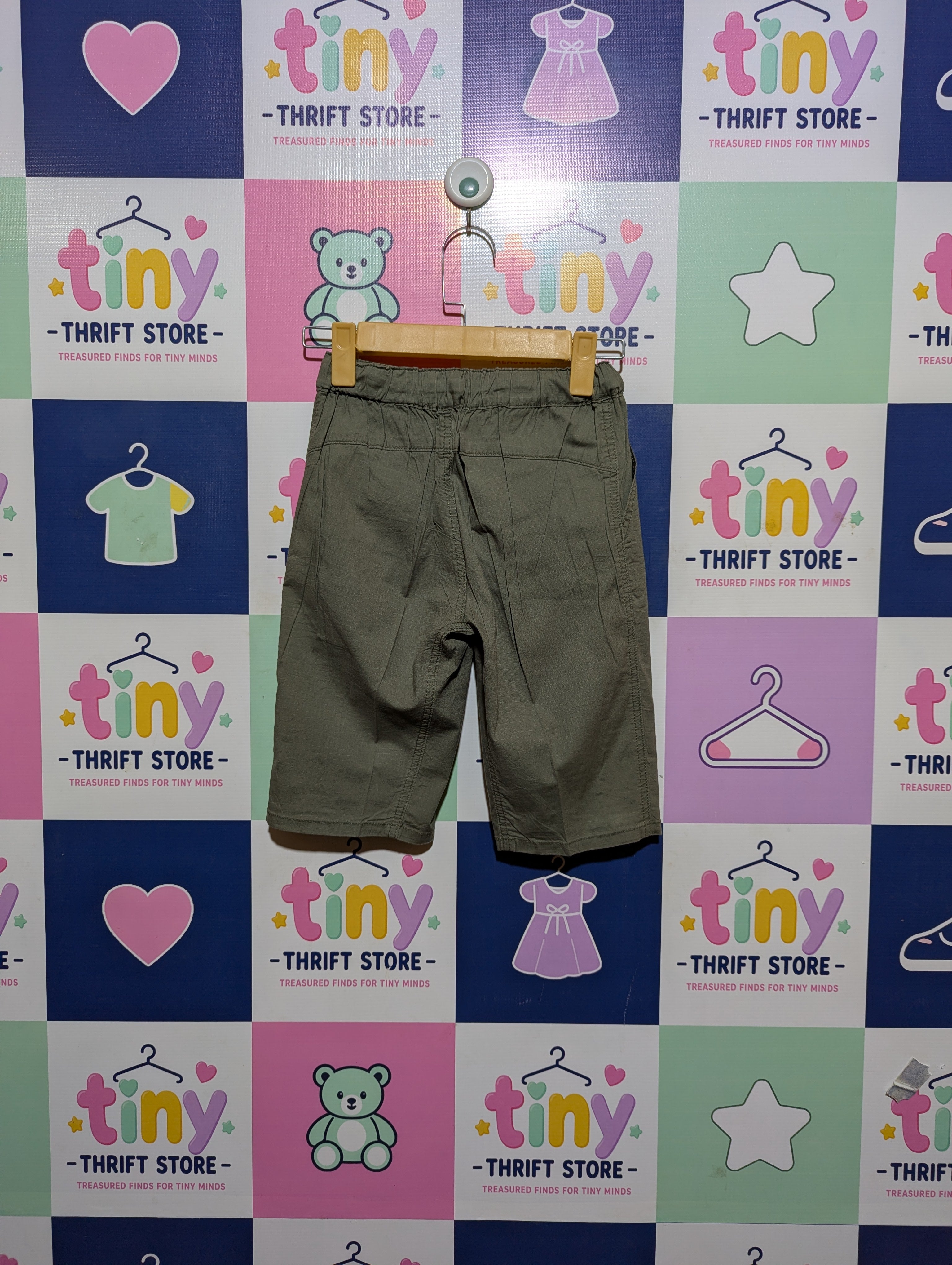 Boys Olive Green Casual Pull-On Shorts - Size 140 (Estimated Age 9-10 Years) AB2