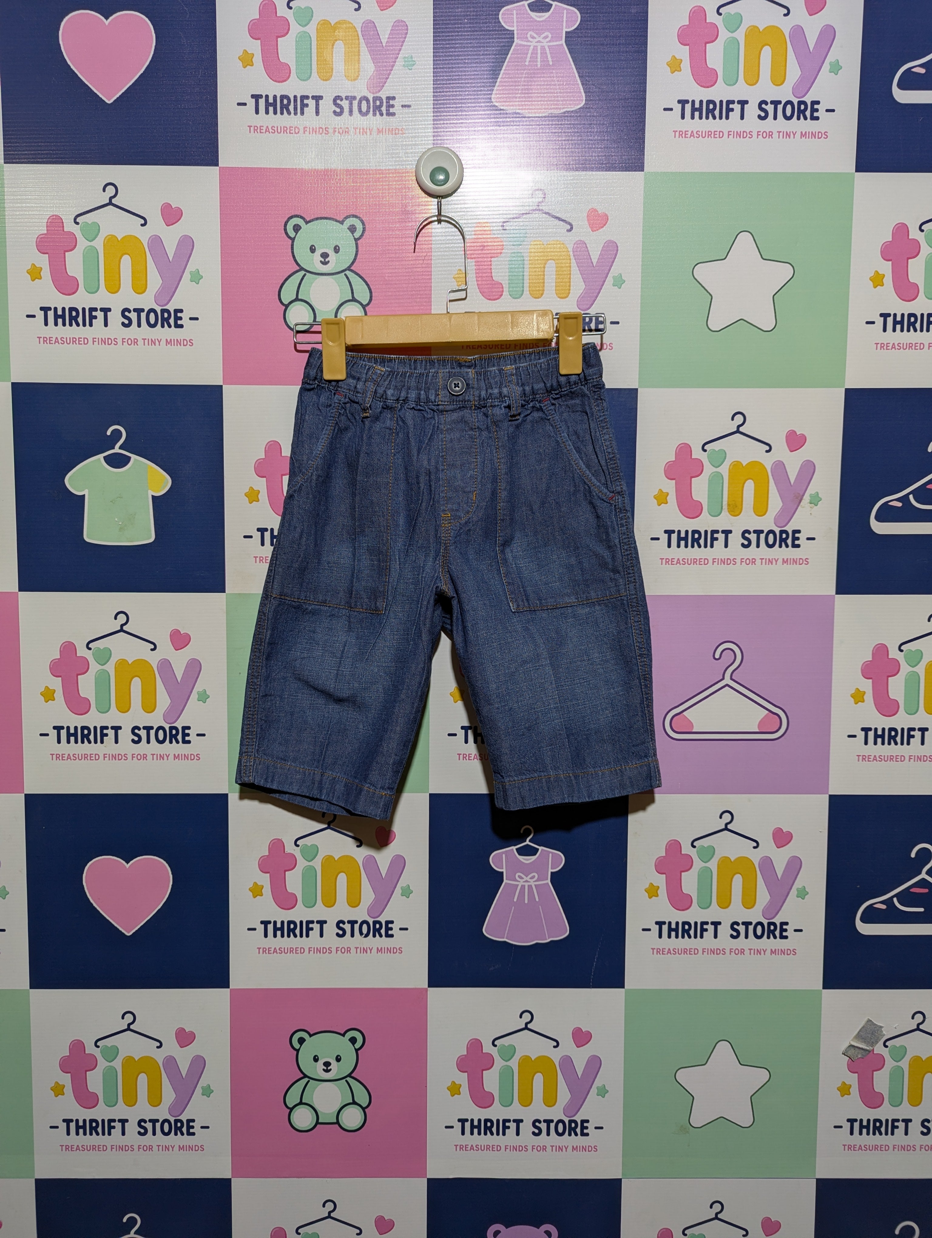 UNIQLO Kids Unisex Classic Denim Shorts - Size M (Estimated Age 9 - 10 Years) AB2