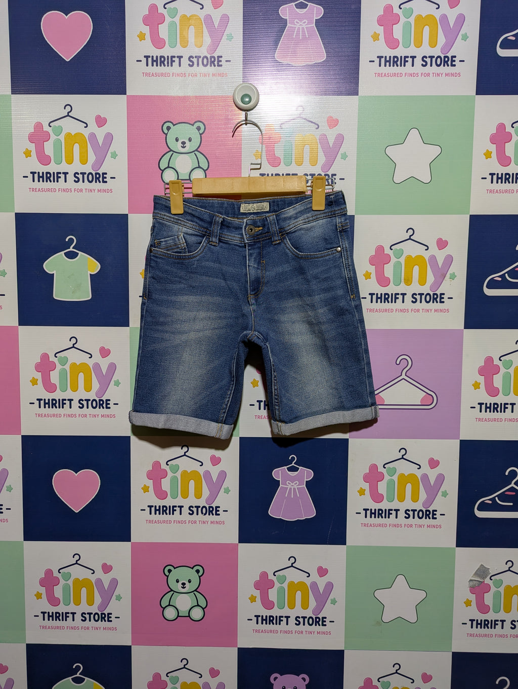BEST 4 DENIM Boys Classic Medium-Wash Denim Shorts - Size 140 (Estimated Age 9-10 Years) AB2