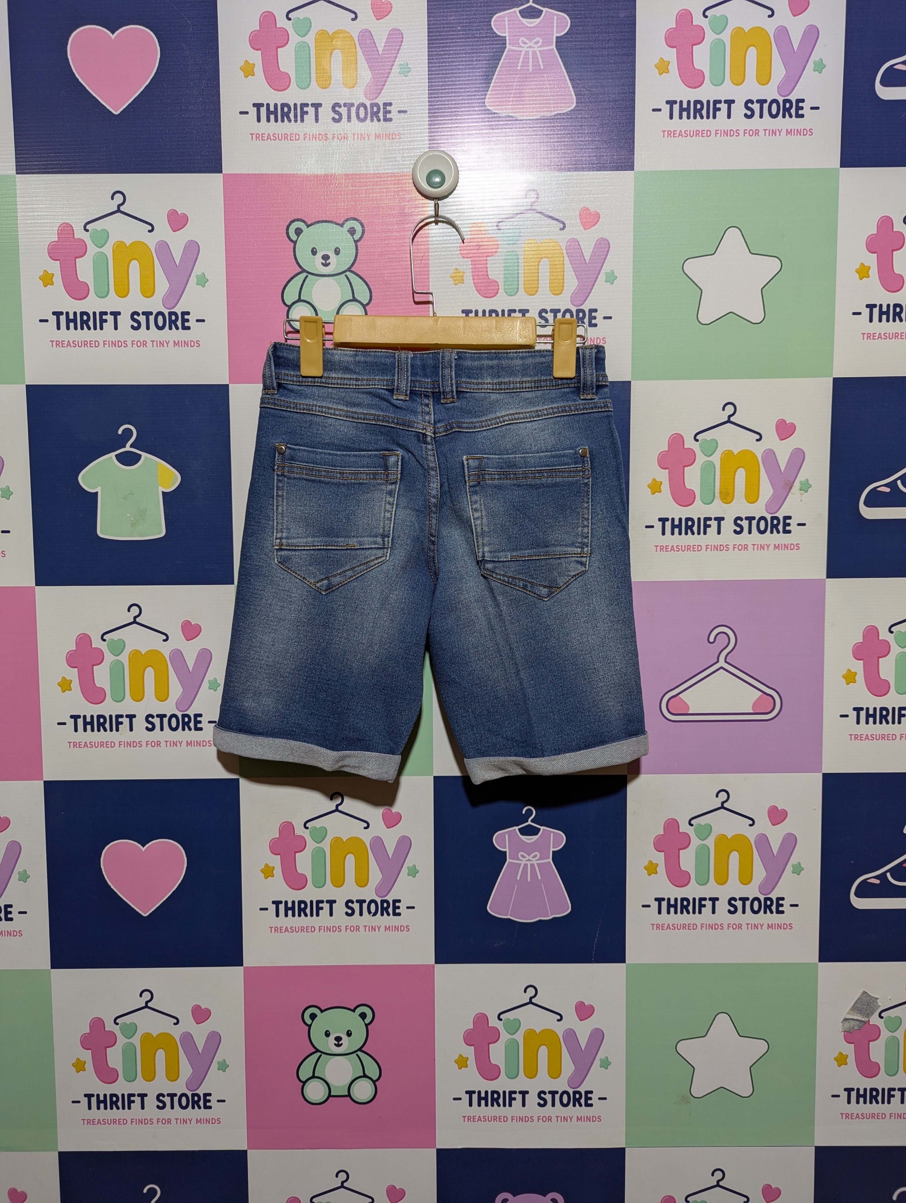 BEST 4 DENIM Boys Classic Medium-Wash Denim Shorts - Size 140 (Estimated Age 9-10 Years) AB2