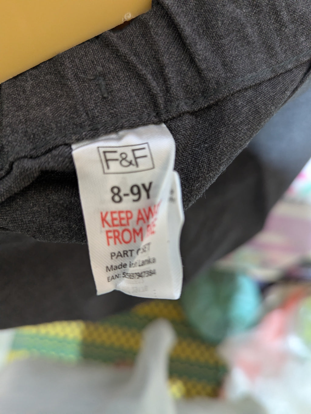 F&F Boys Charcoal Grey Classic Shorts - Size 8-9 Years (Estimated Age 8-9 Years) AB2