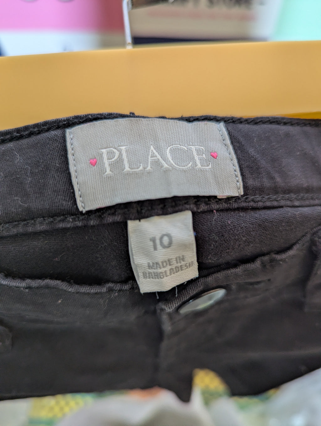 The Children's Place Girls Classic Black Denim Shorts - Size 10 Estimated Age 10-11 Years AB2