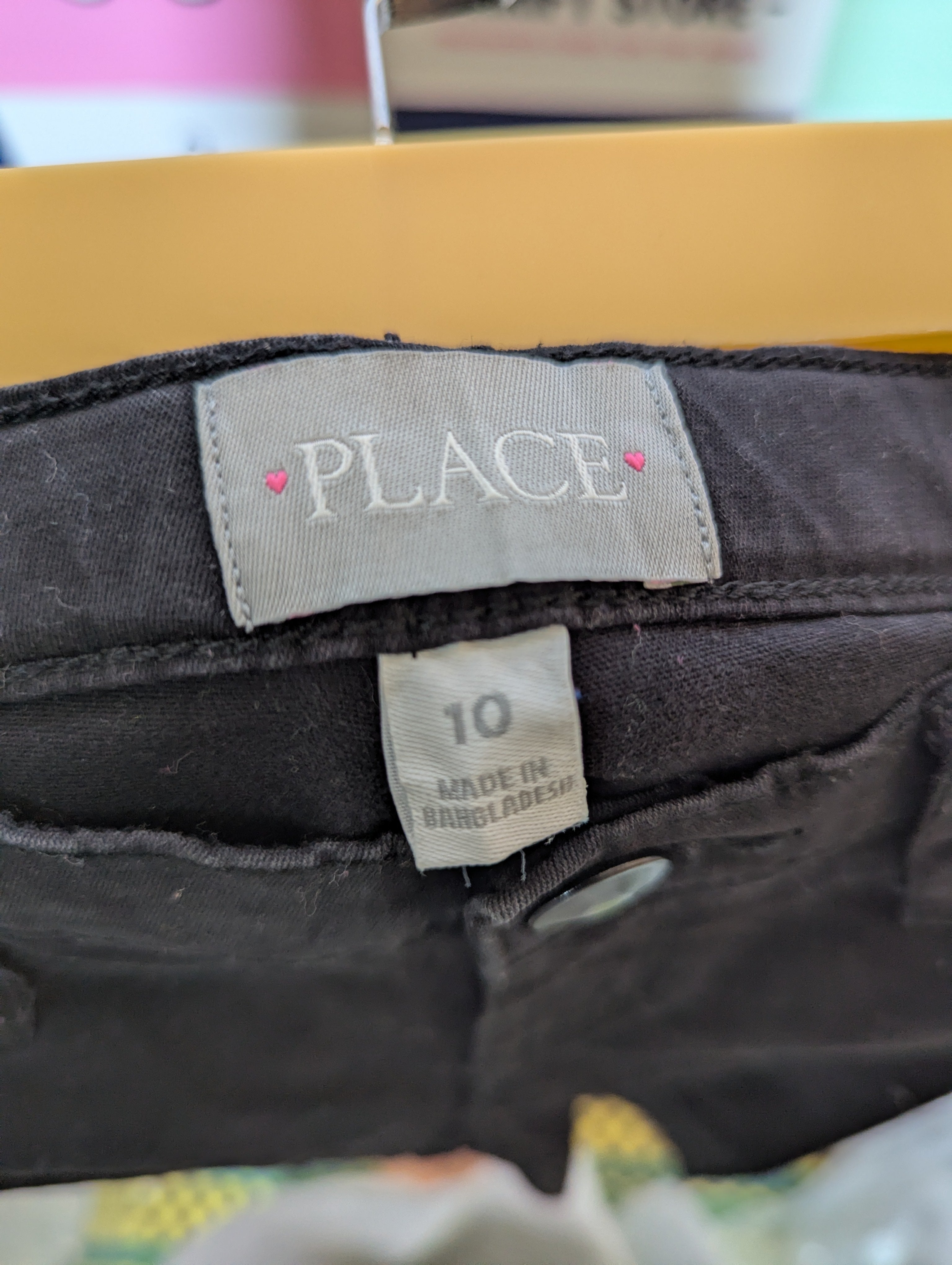 The Children's Place Girls Classic Black Denim Shorts - Size 10 Estimated Age 10-11 Years AB2
