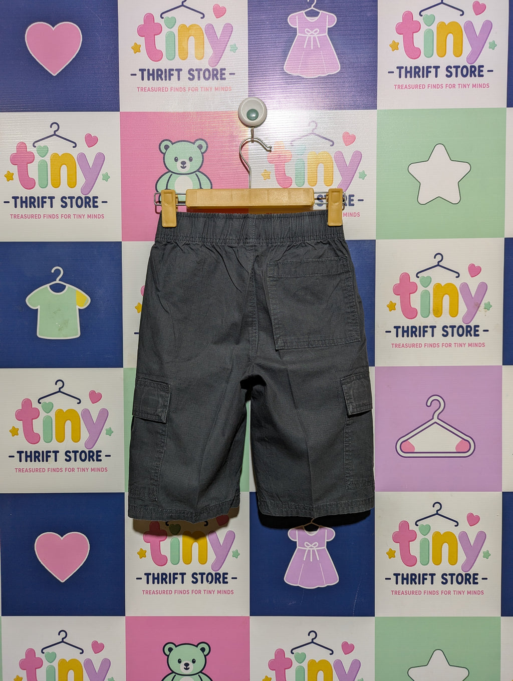 The Children's Place Boys Charcoal Grey Cargo Shorts - Size 10S Estimated Age 10-11 Years AB2