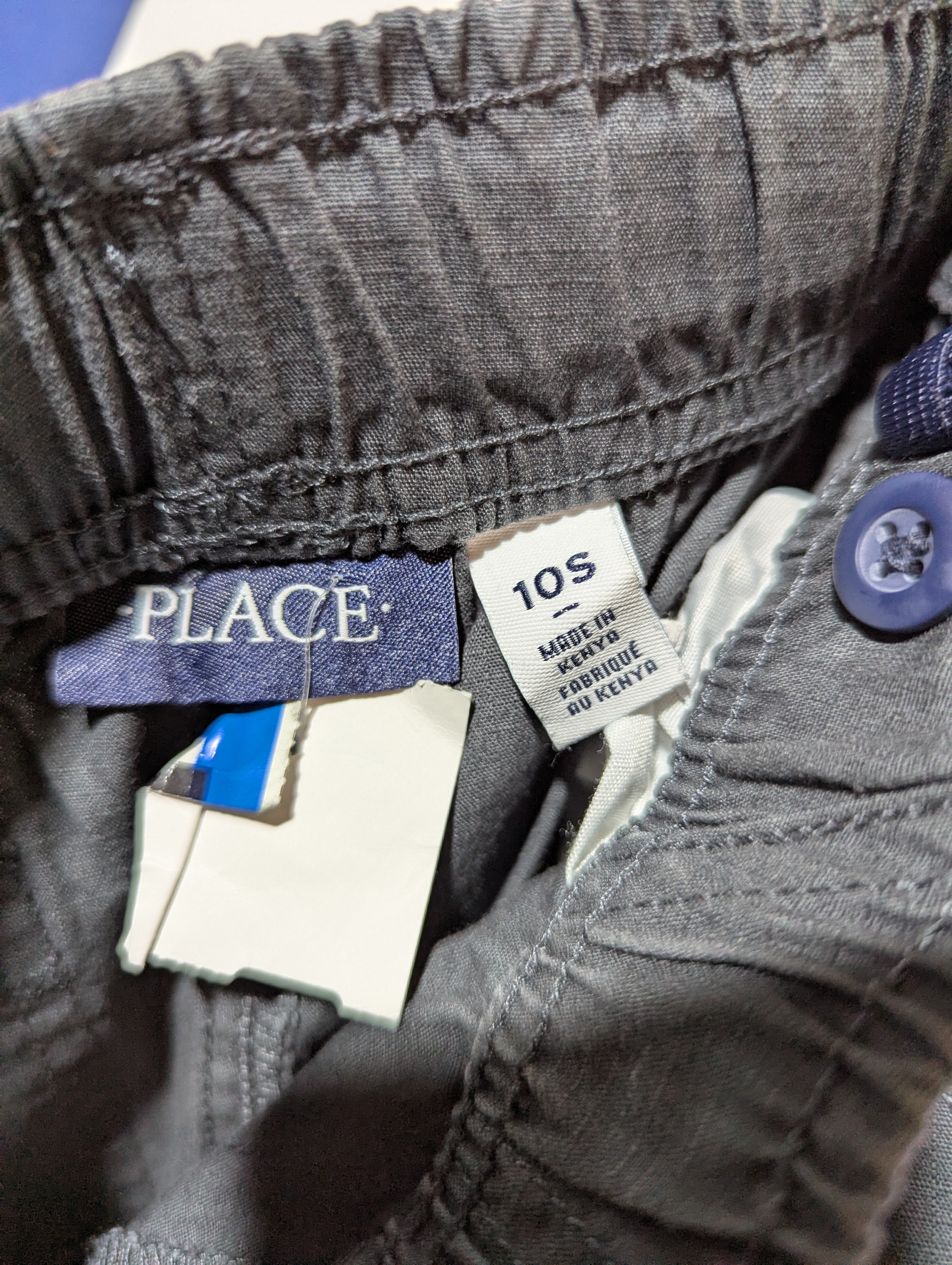 The Children's Place Boys Charcoal Grey Cargo Shorts - Size 10S Estimated Age 10-11 Years AB2