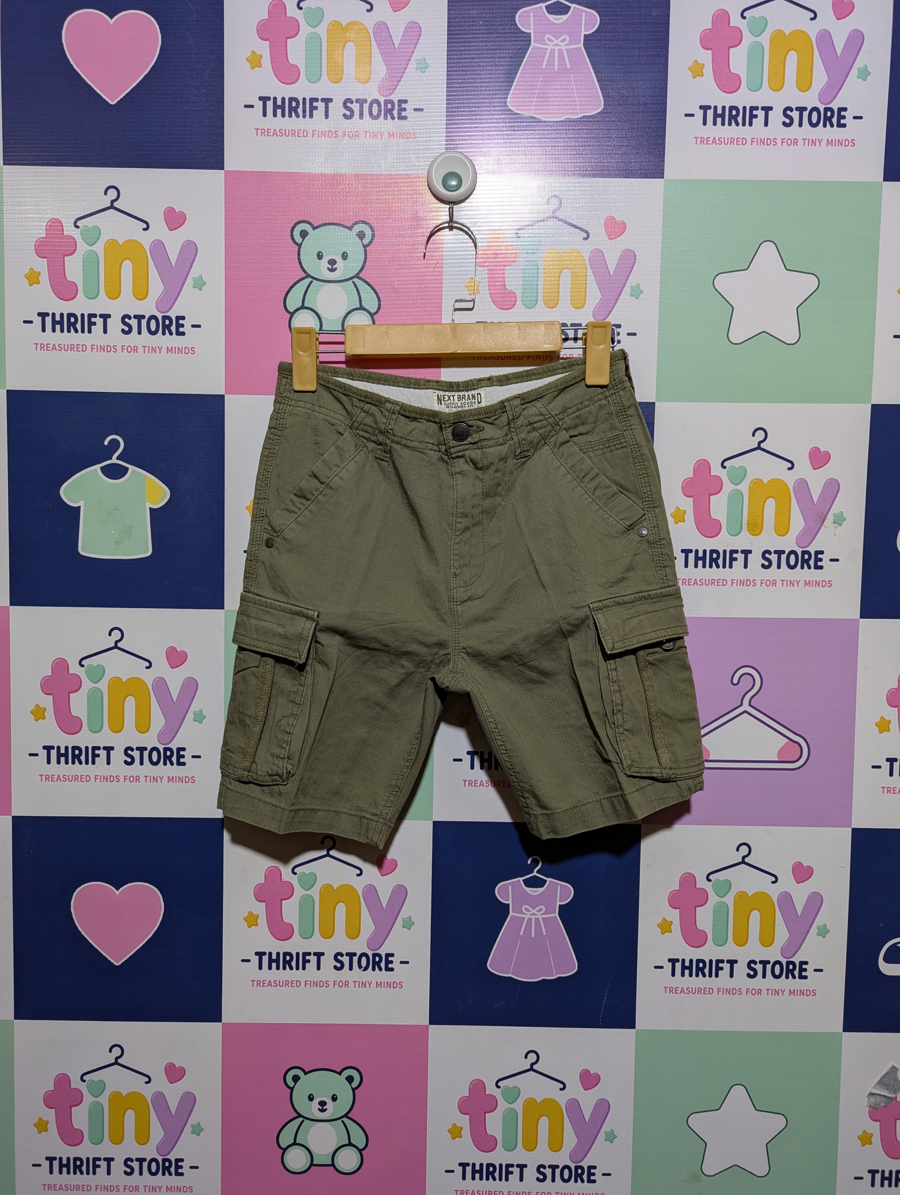 Next Brand Boys Olive Green Cargo Shorts - Size 10 Years Estimated Age 10 Years AB2