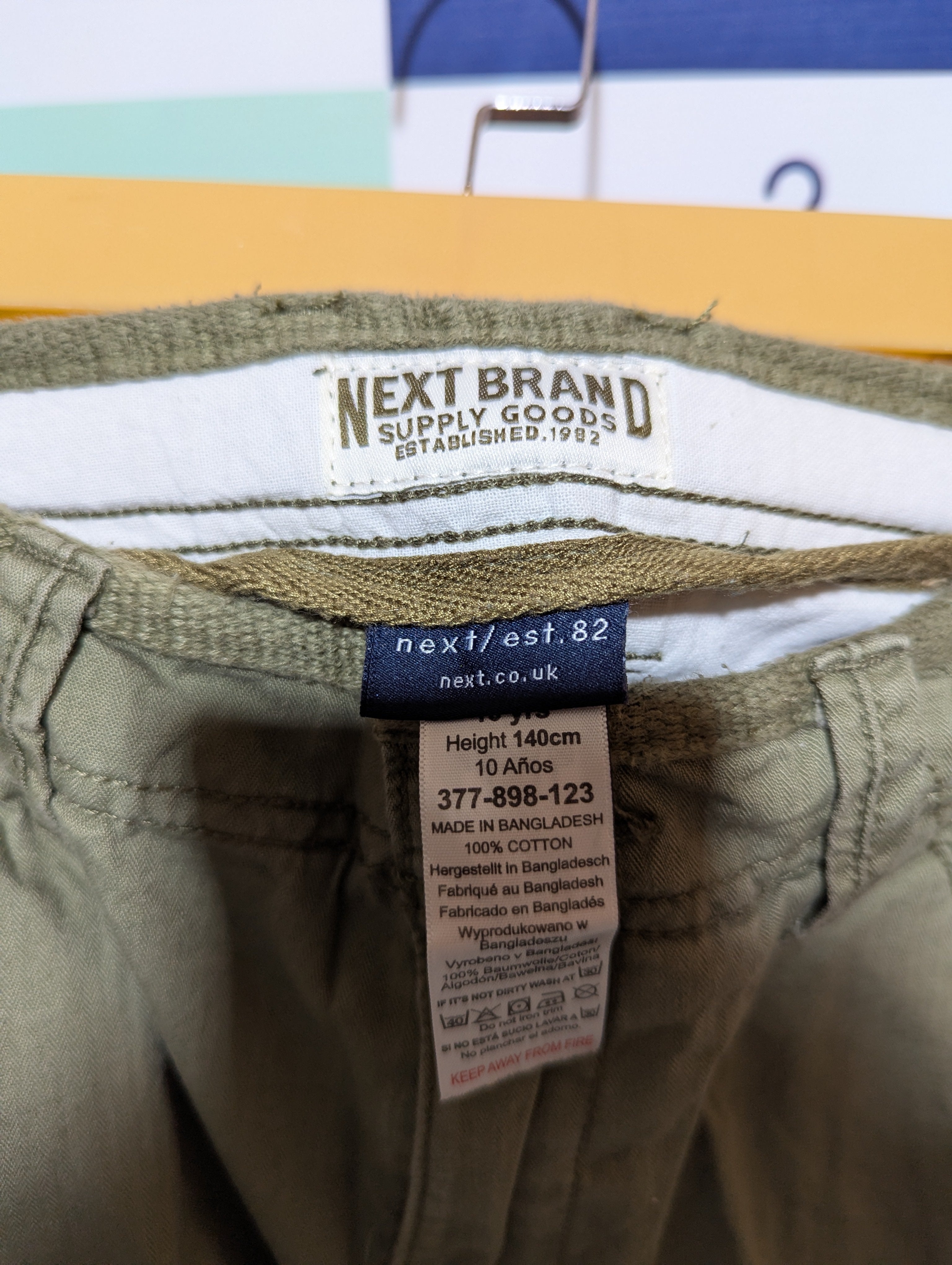 Next Brand Boys Olive Green Cargo Shorts - Size 10 Years Estimated Age 10 Years AB2